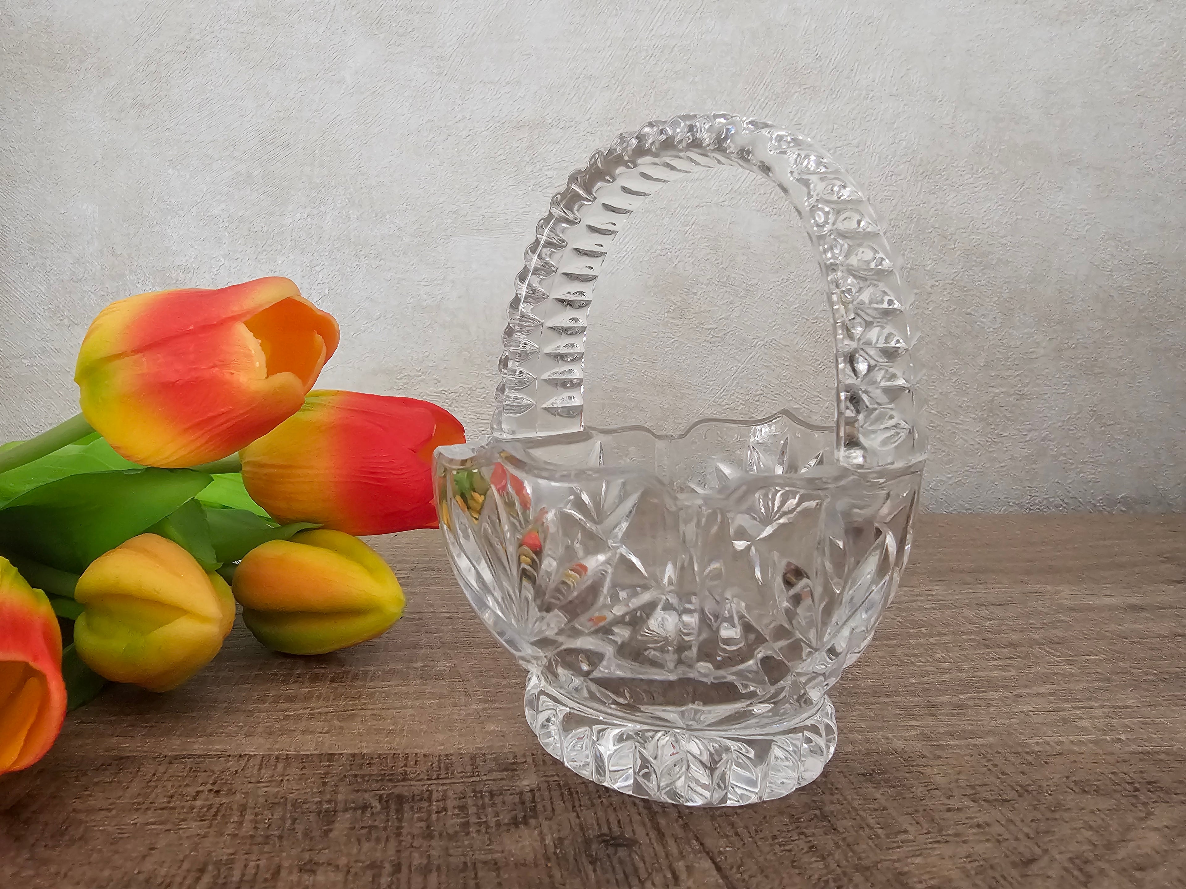 Glazen bonbon mandje