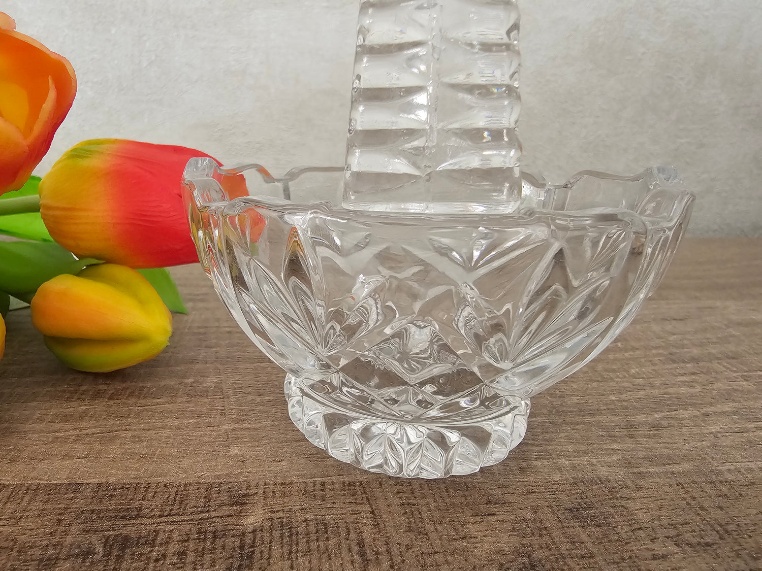 Glazen bonbon mandje