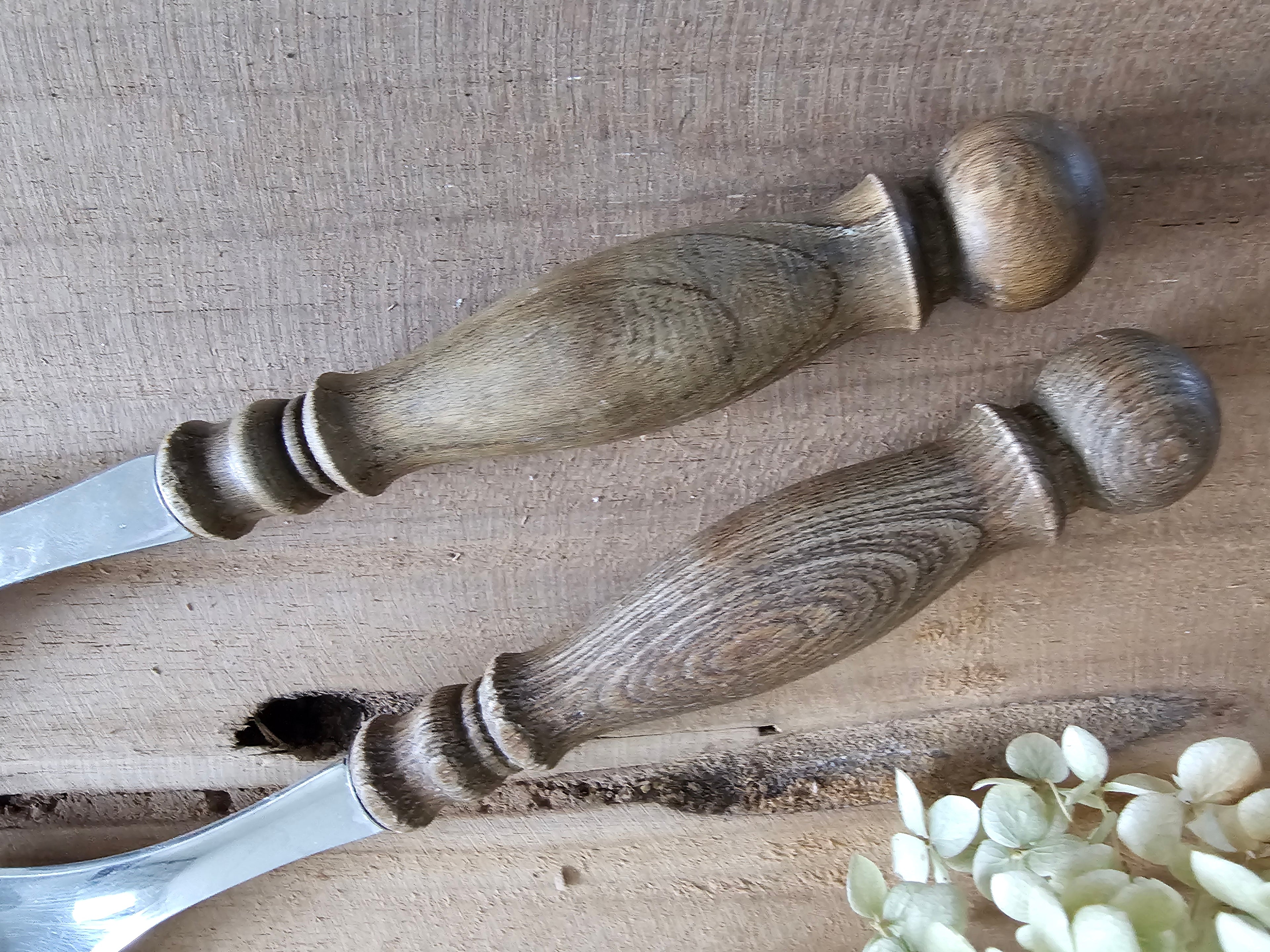 Salade bestek houten handvat