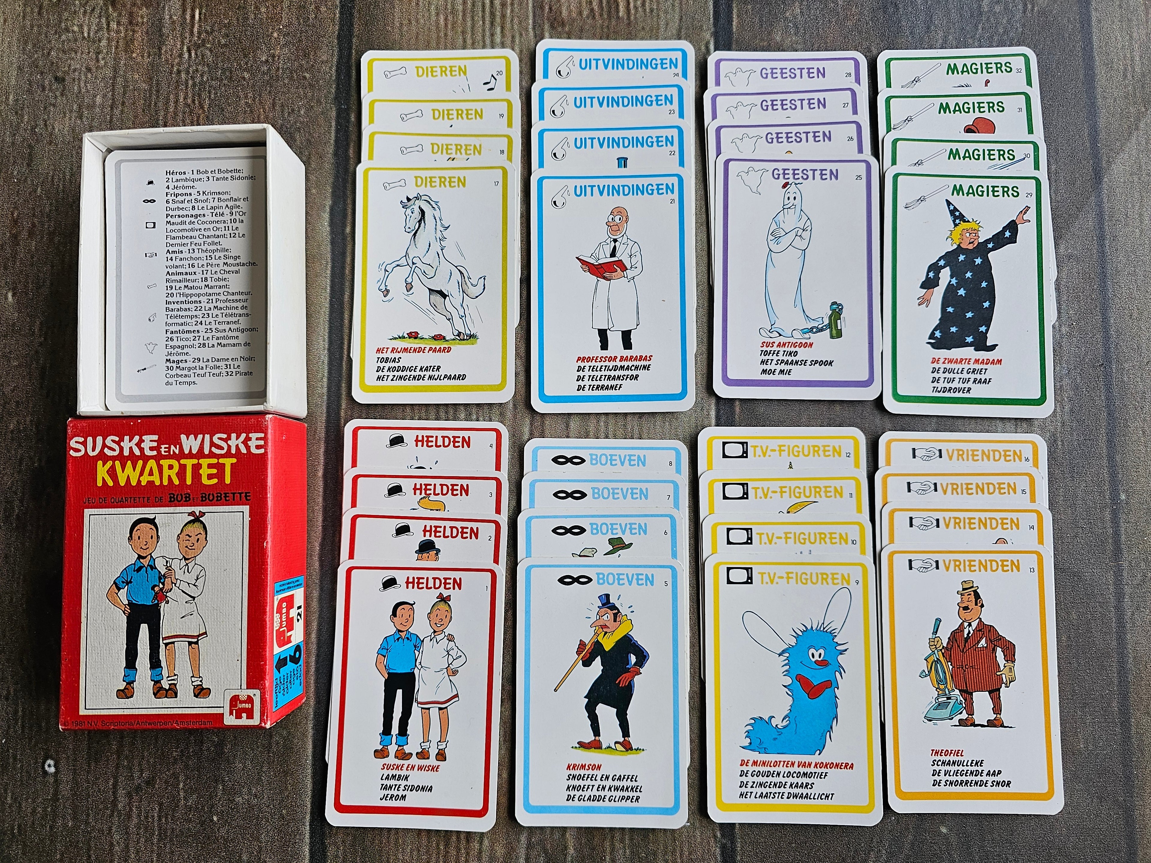 Jumbo Suske en Wiske kwartetspel 1981