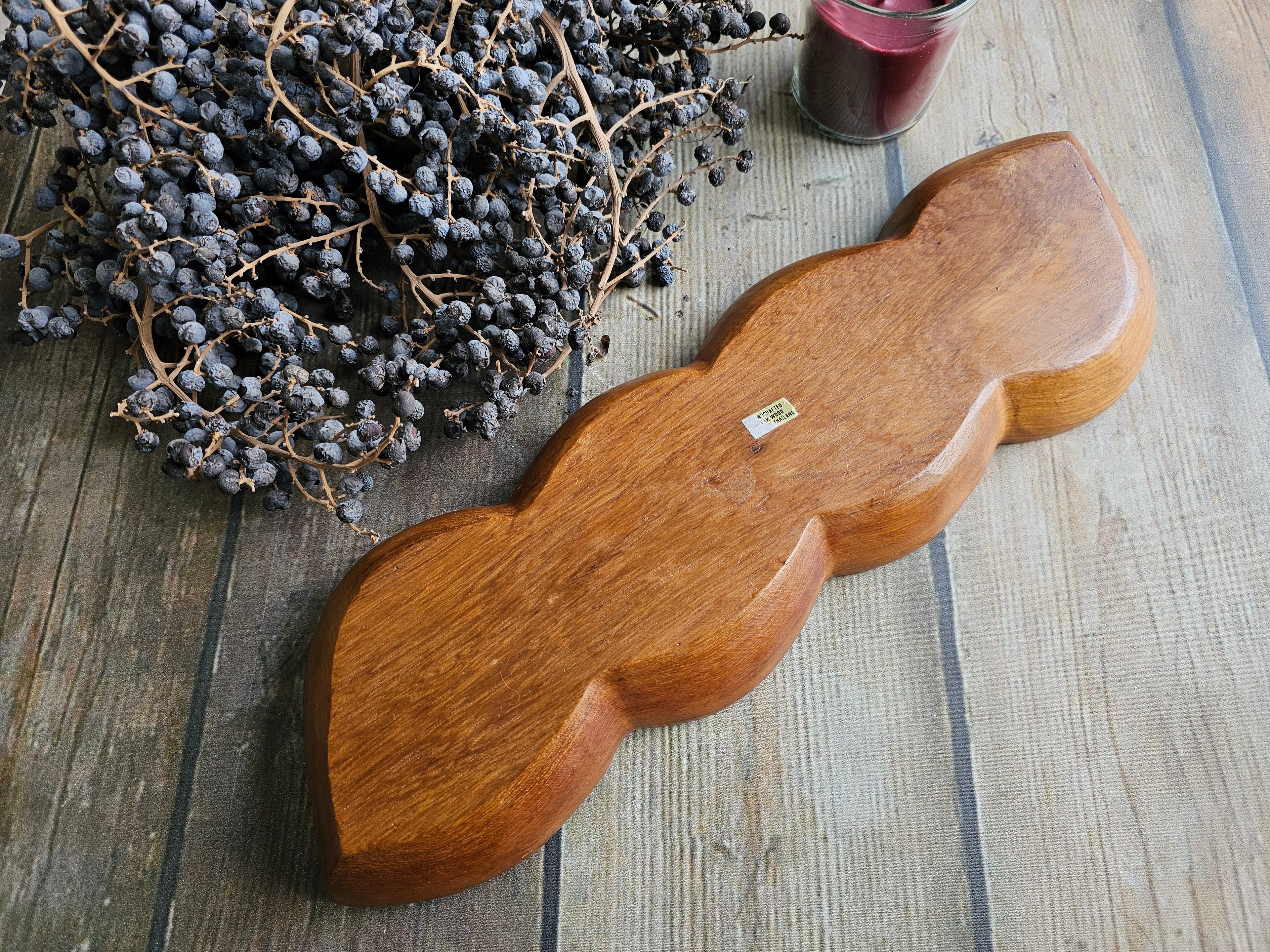 Vintage teakhouten snackschaal