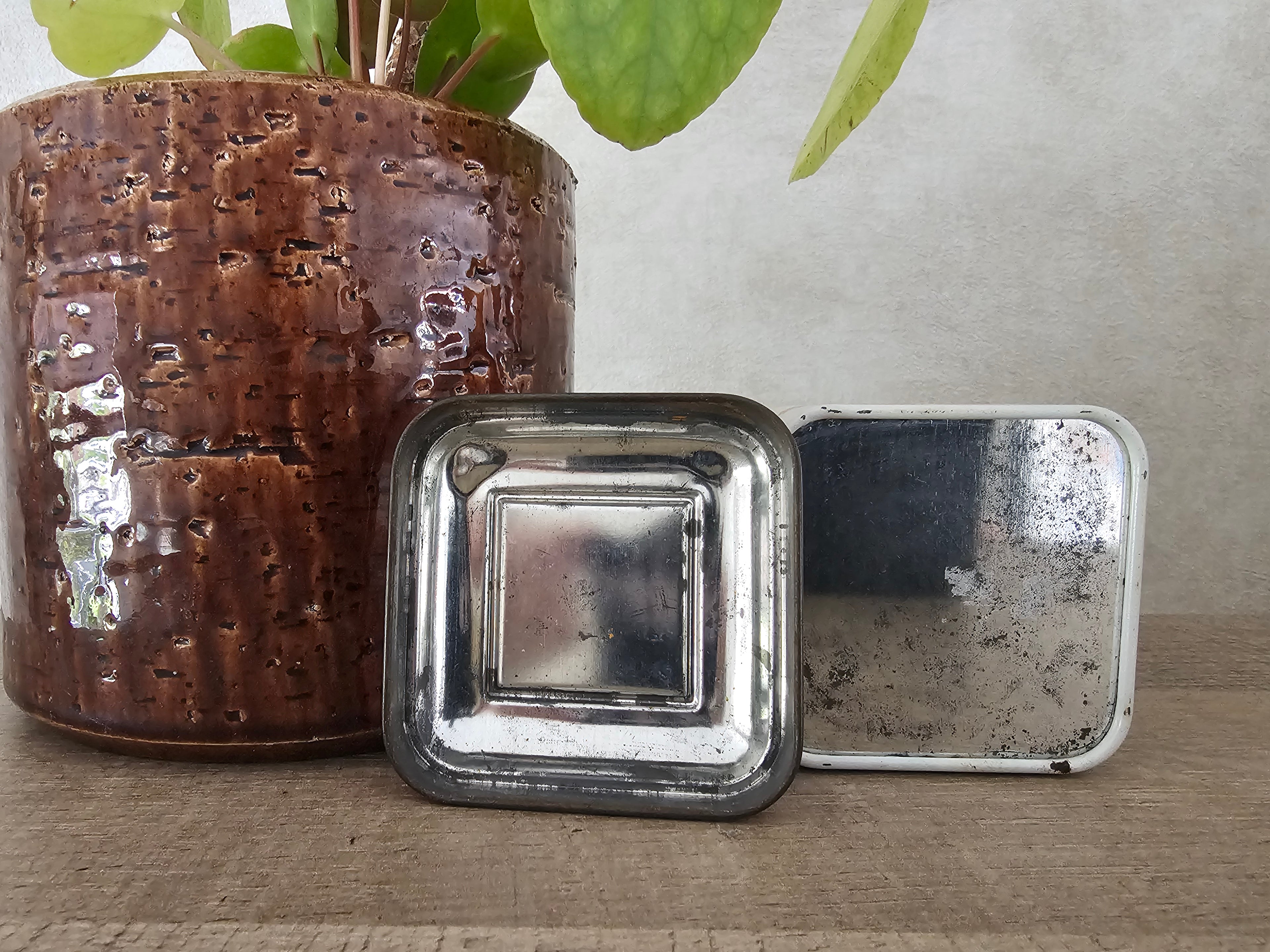 Vintage blik De Ruijter rose & witte muisjes