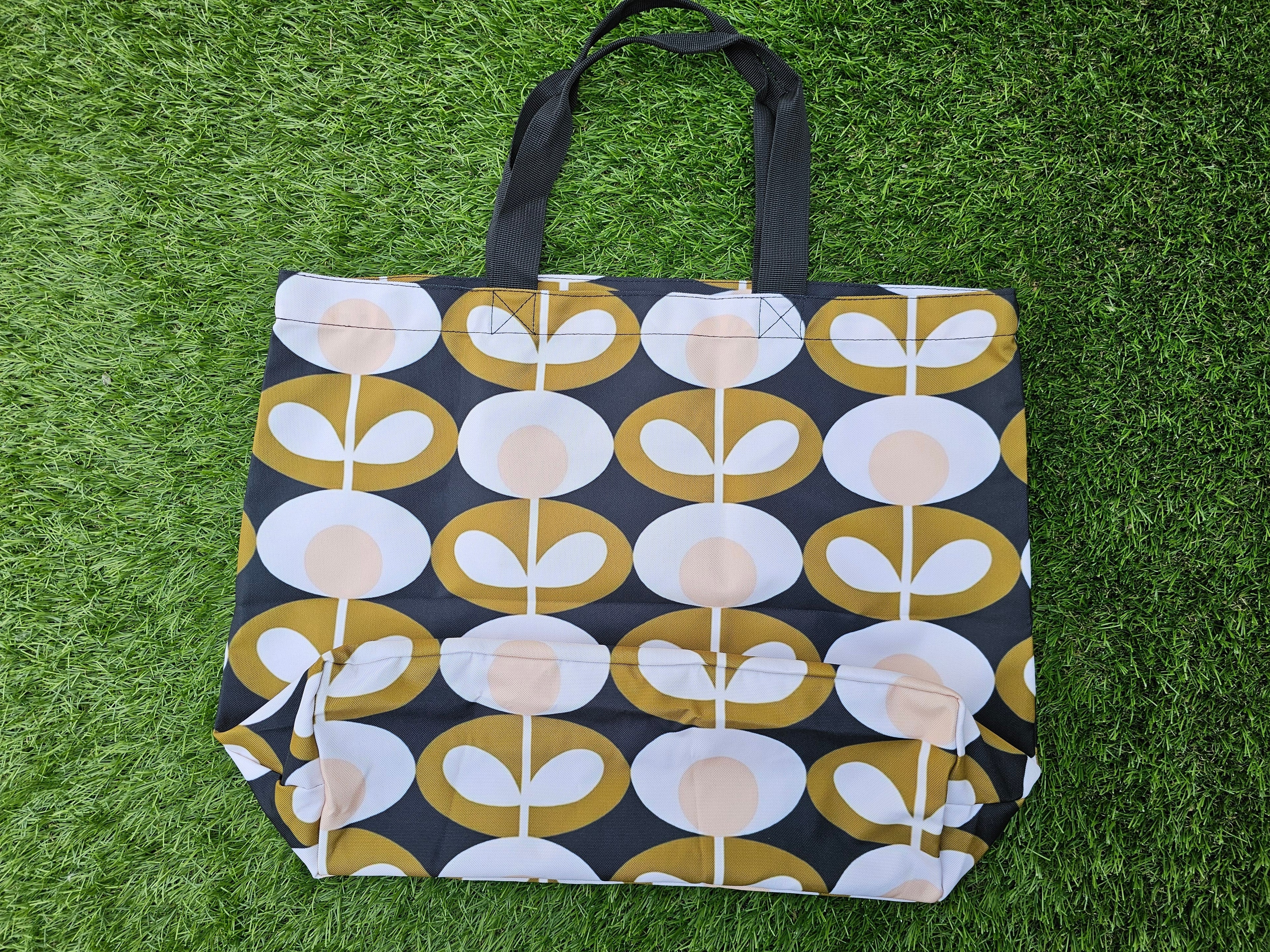 Retro shopper groene bloemen