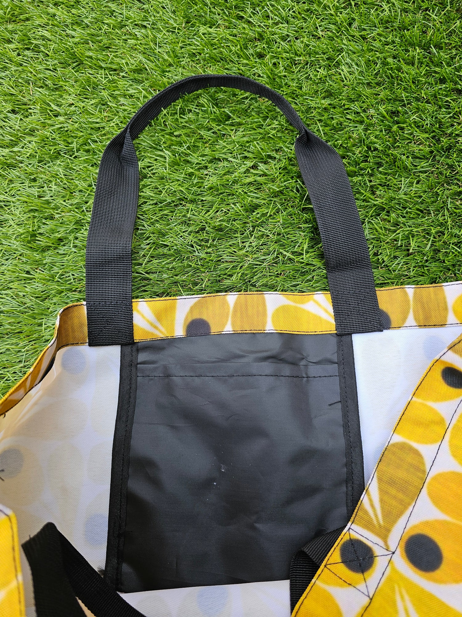 Retro shopper tas gele bloem