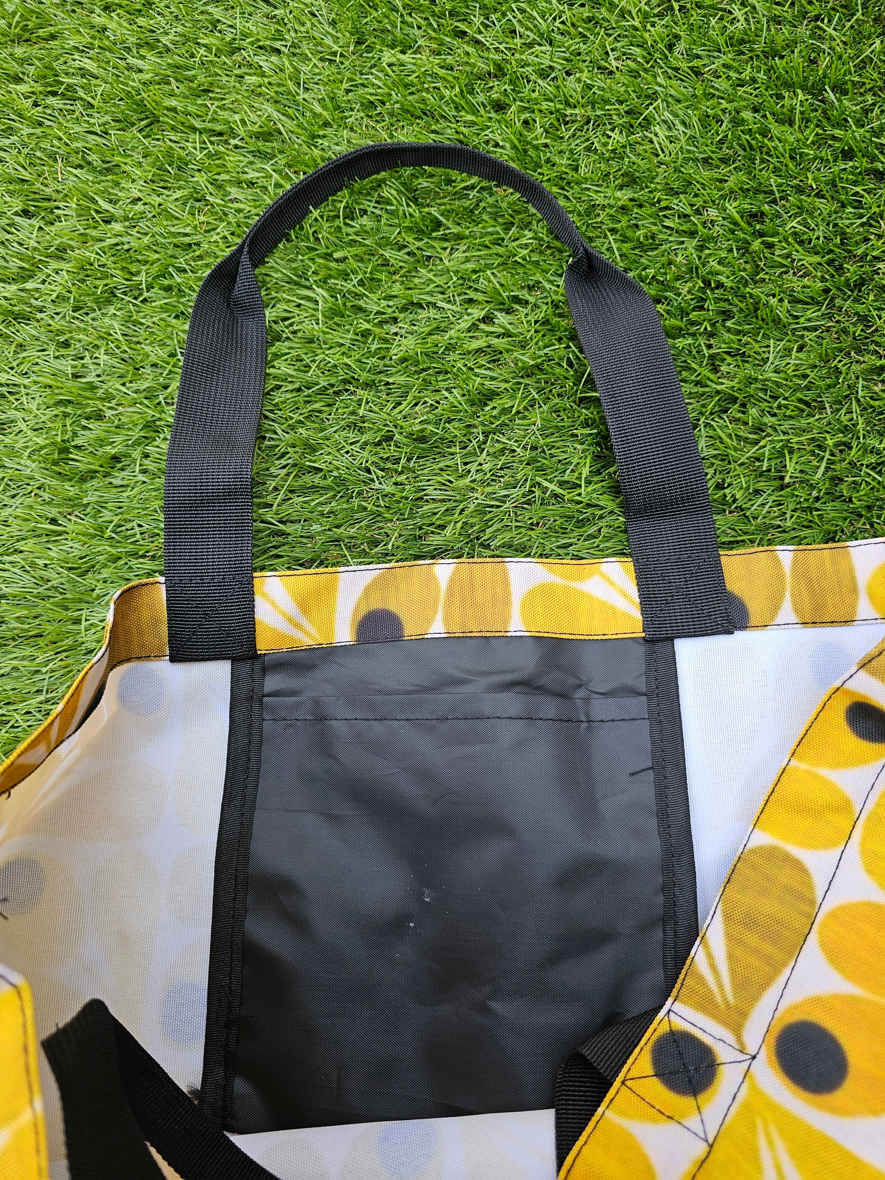 Retro shopper tas gele bloem