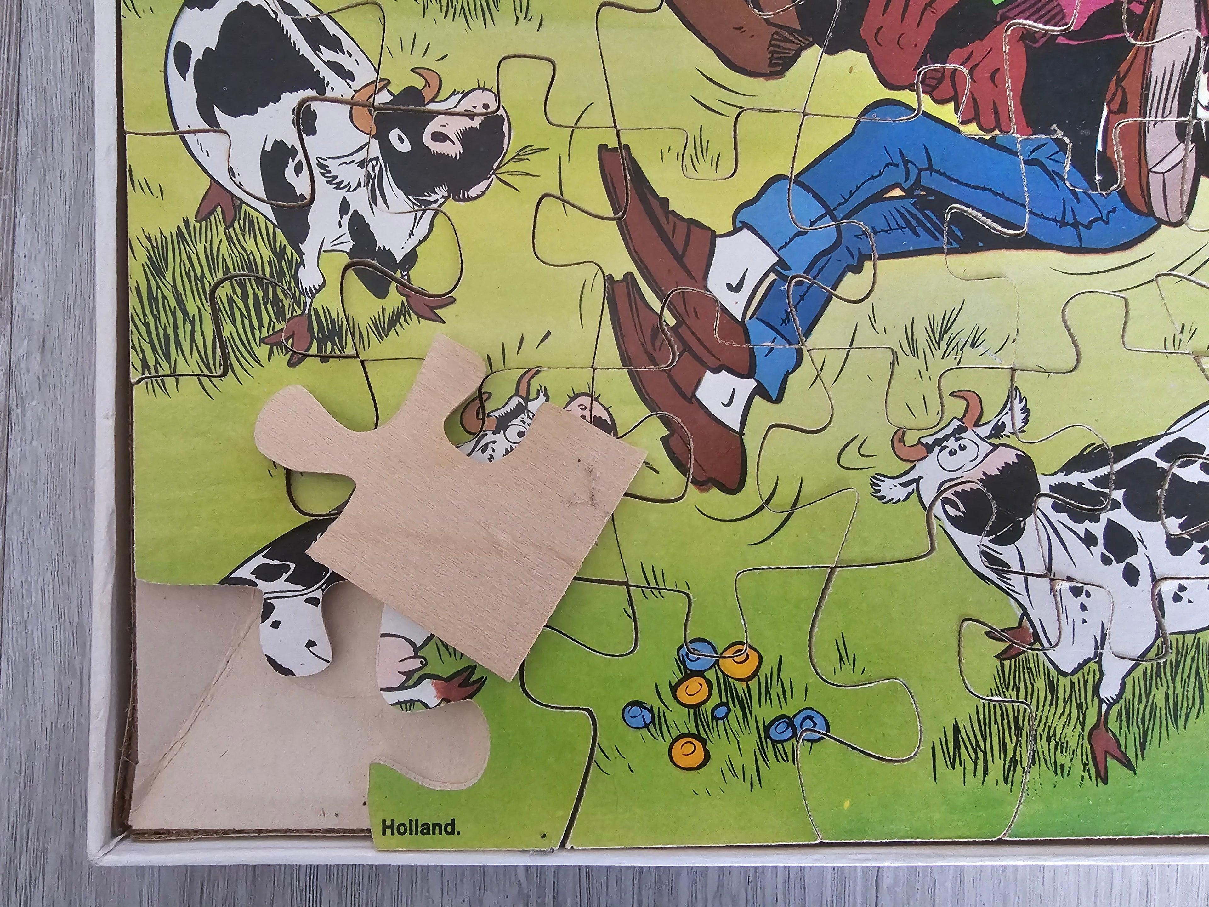 Simplex houten puzzel Sjors en Sjimmie parachutte