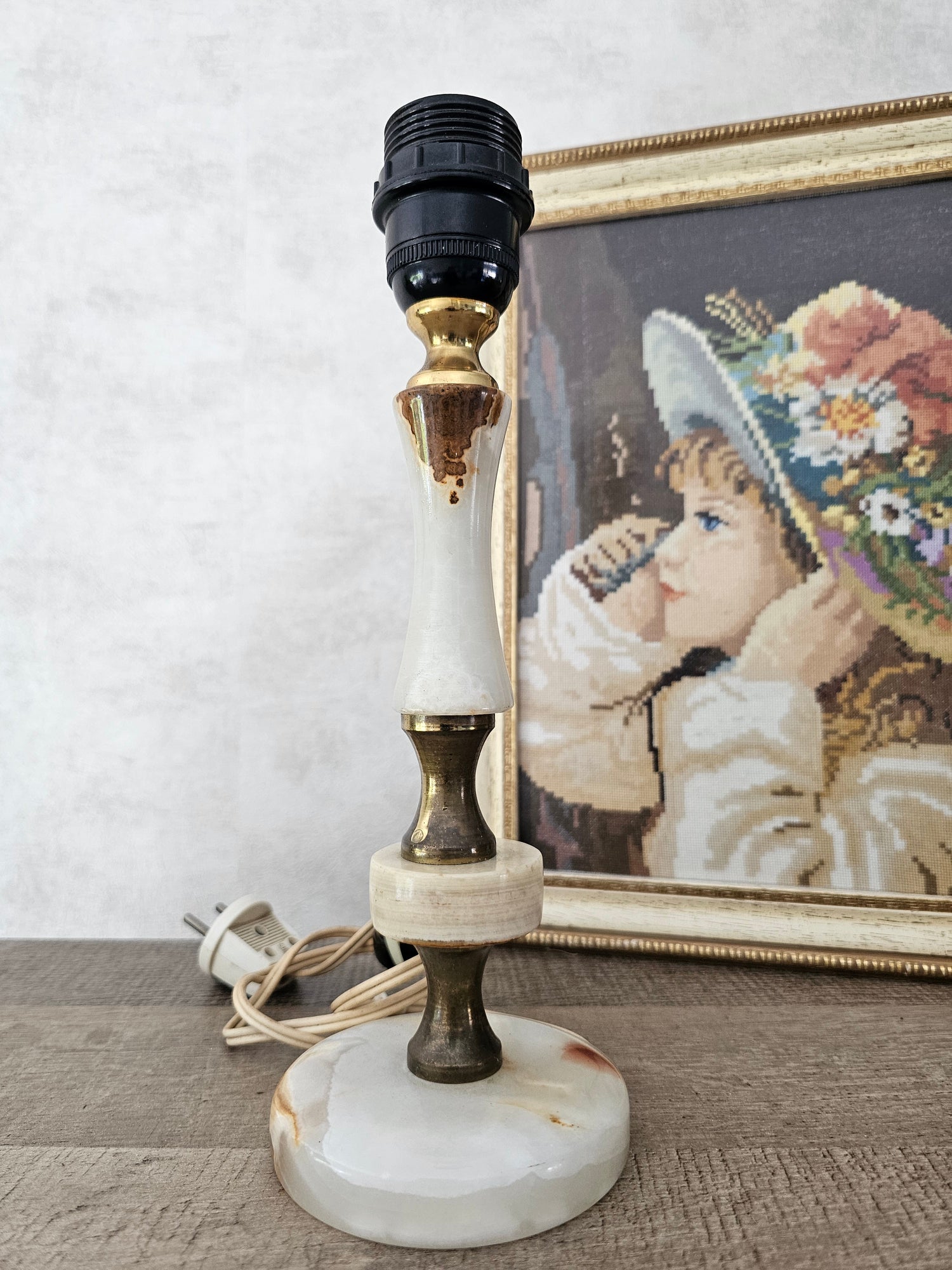 Marmeren messing  lampenvoet