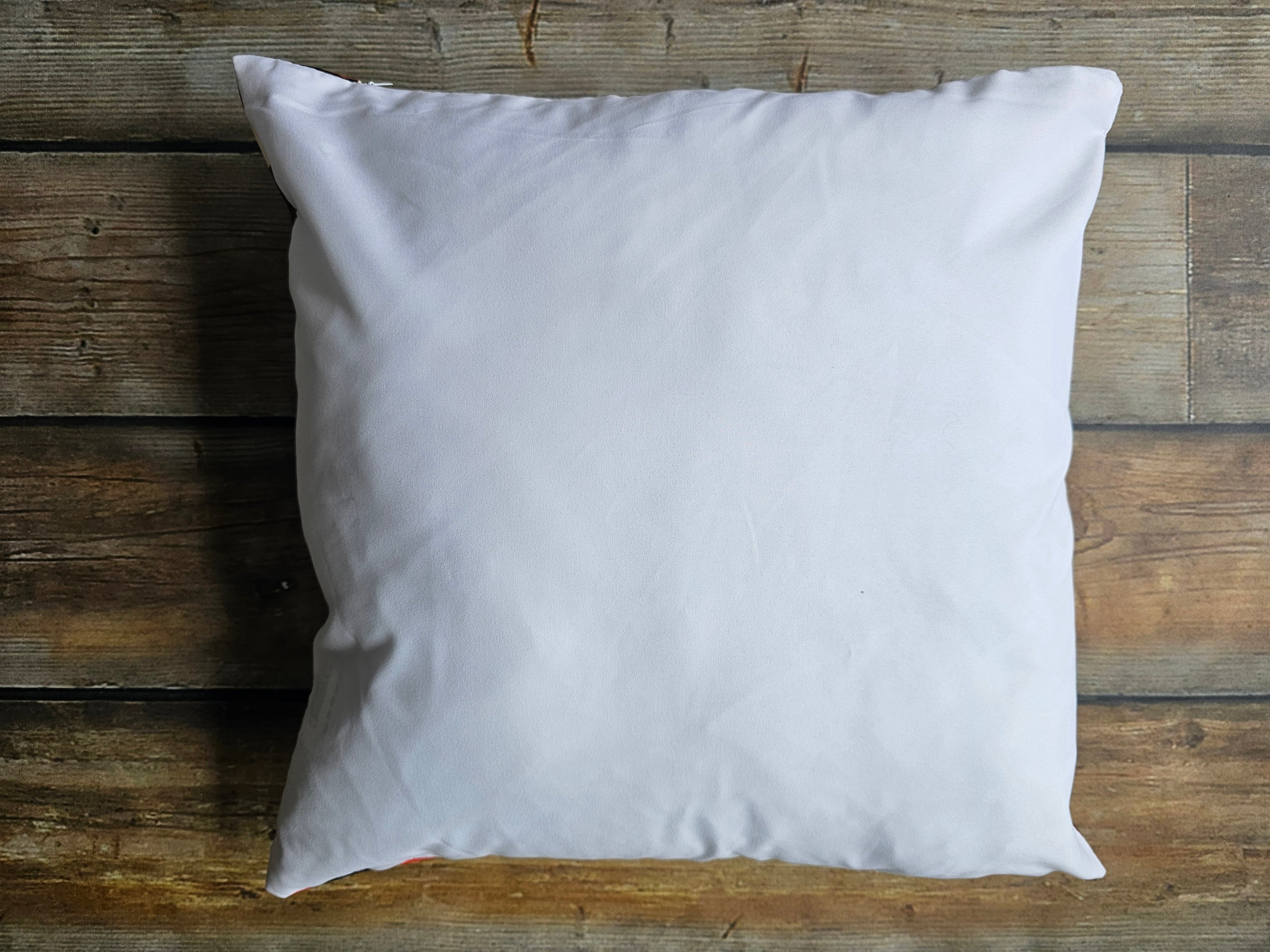 Retro kussenhoes geometrische figuren bruin rood