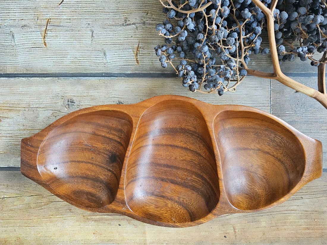 Houten snackschaal vakkenschaal