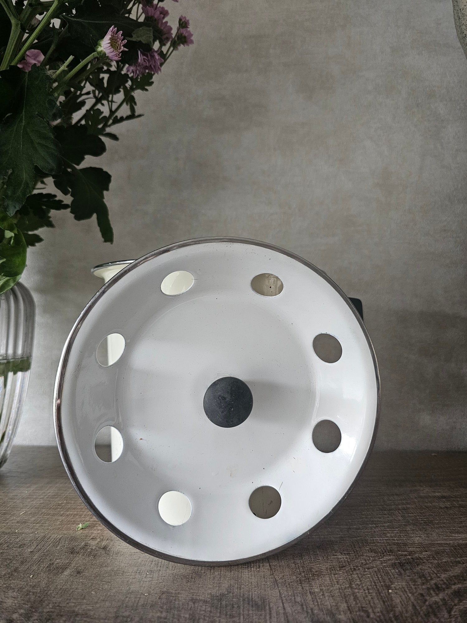 Emaille melk koker met deksel