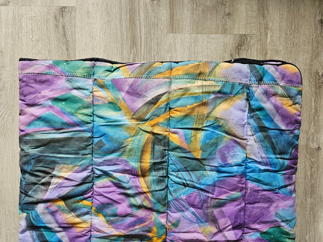 Vintage jaren 80 slaapzak paars groen