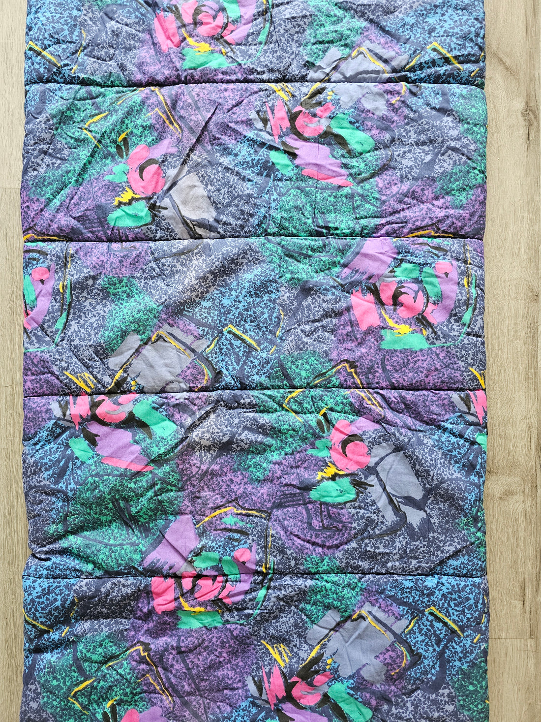 Jaren 80 slaapzak paars groen