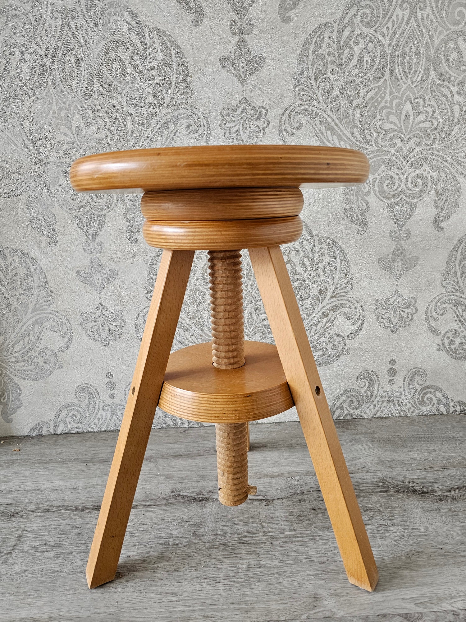 Houten draaikruk piano kruk