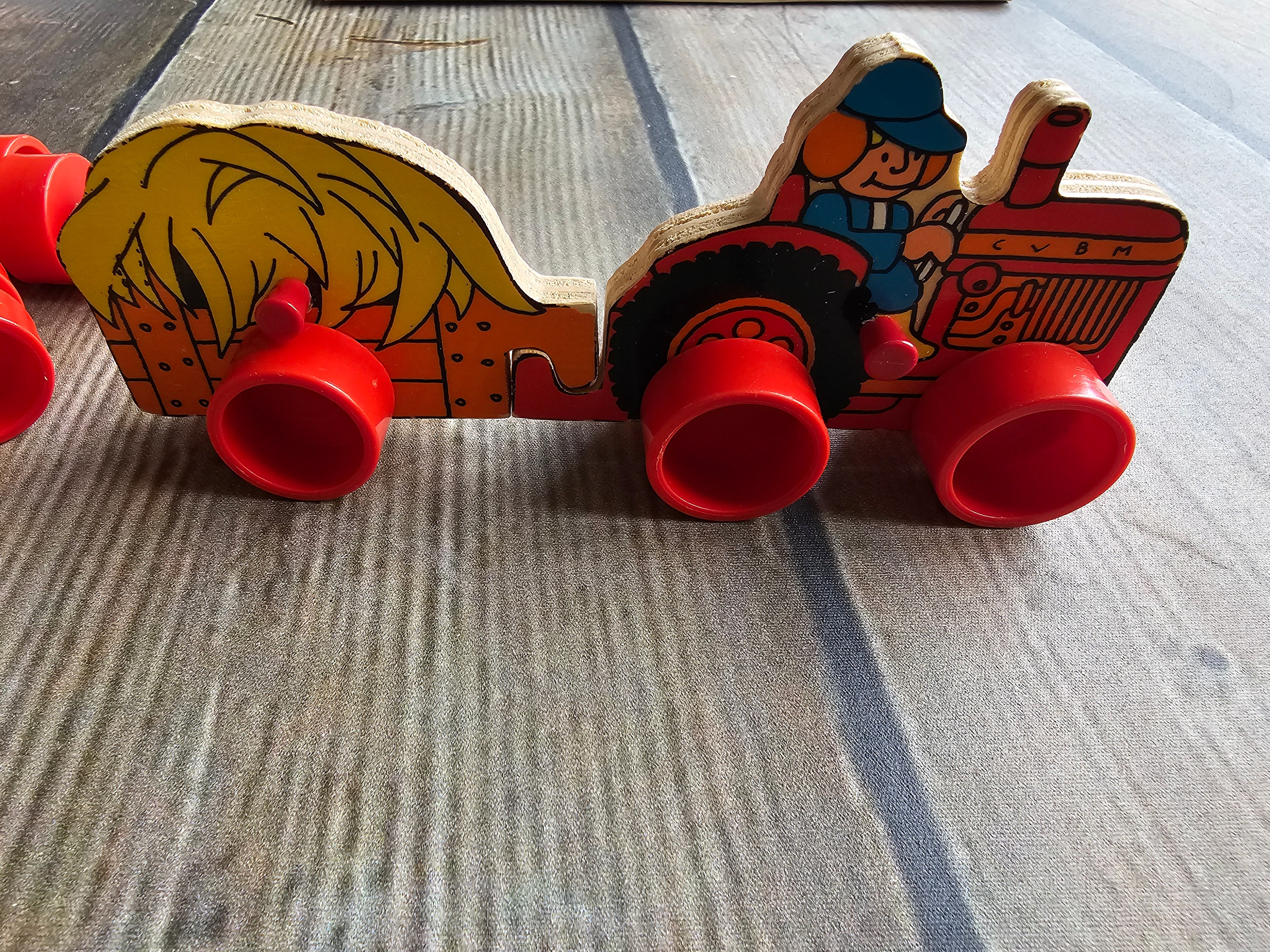 Simplex houten puzzel boerderij + wielen