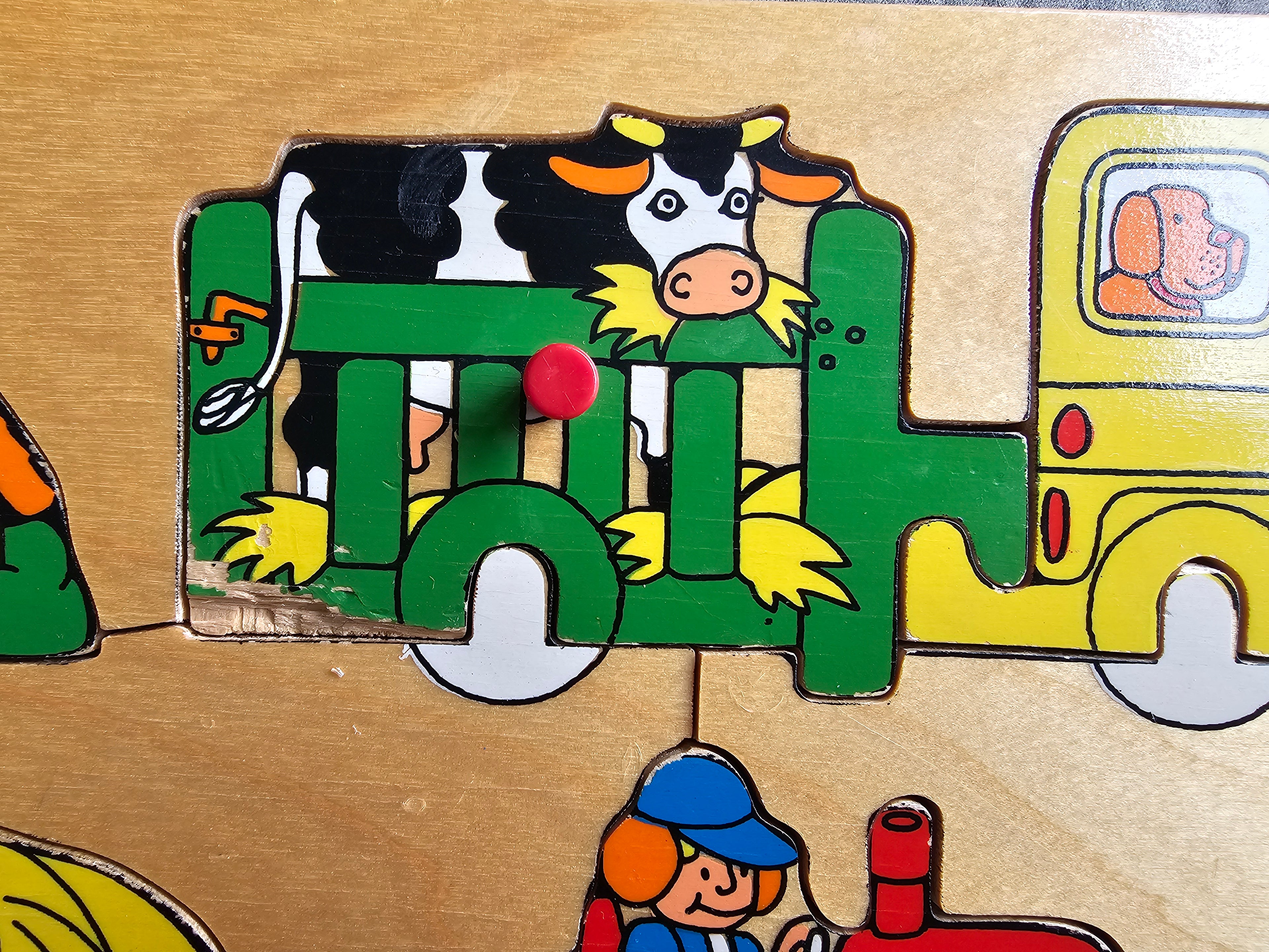 Simplex houten puzzel boerderij + wielen