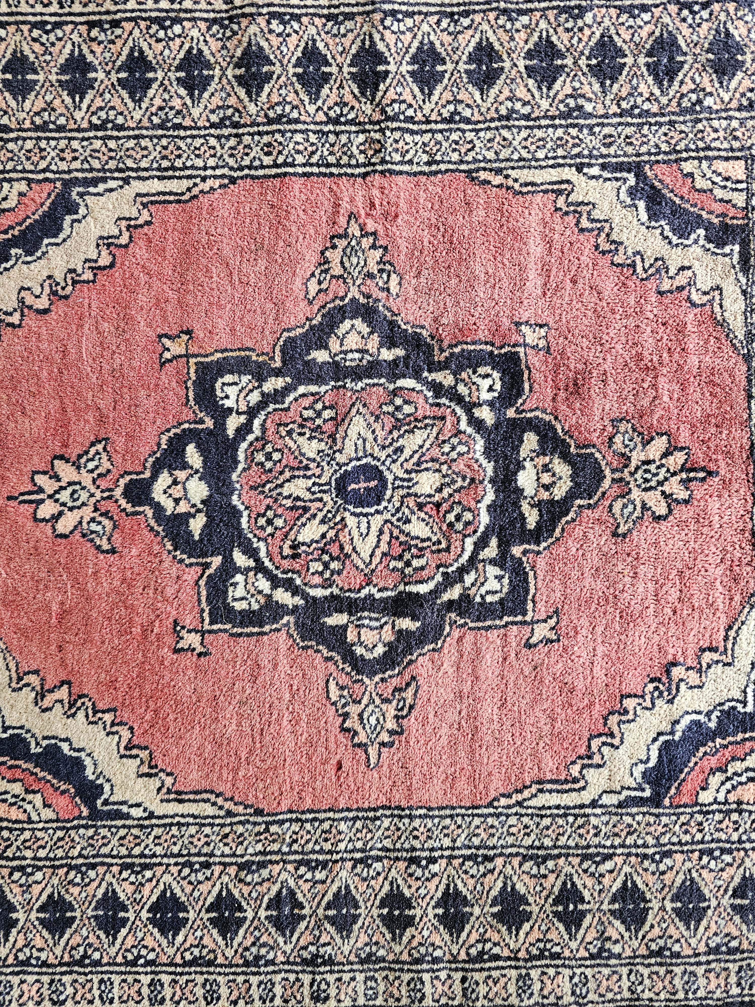 Perzisch tapijt vloerkleed roze blauw