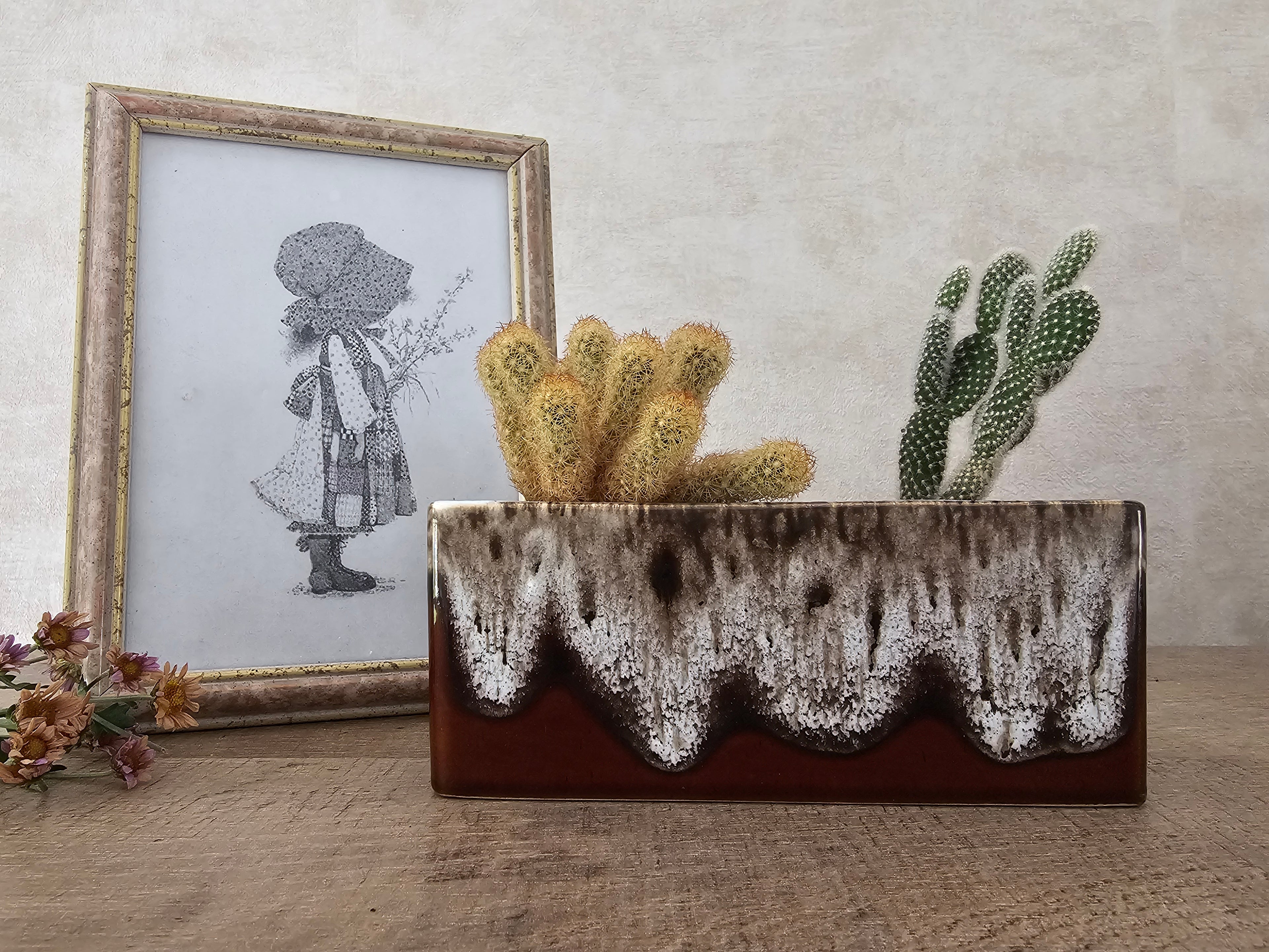 Fat lava bruin bloempot rechthoek