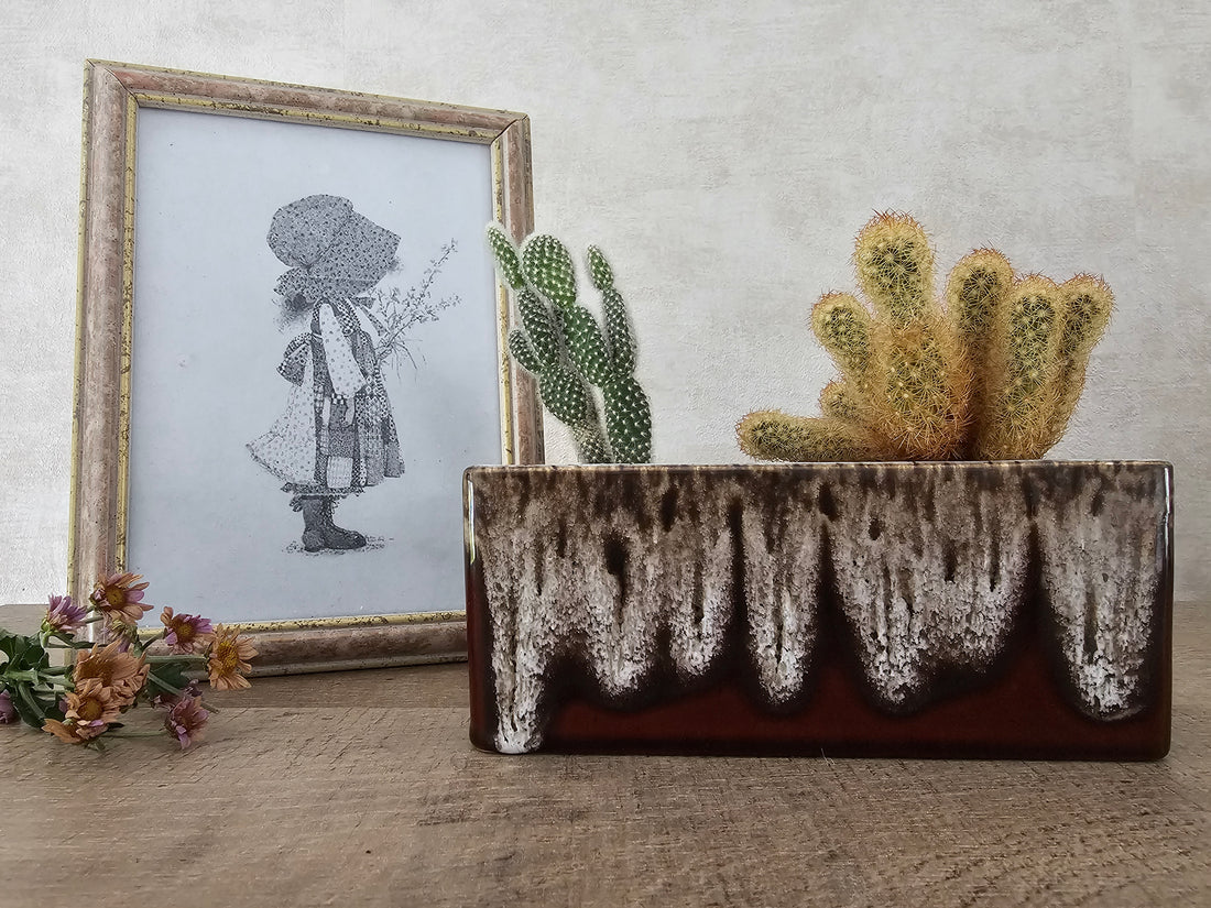 Fat lava bruin bloempot rechthoek