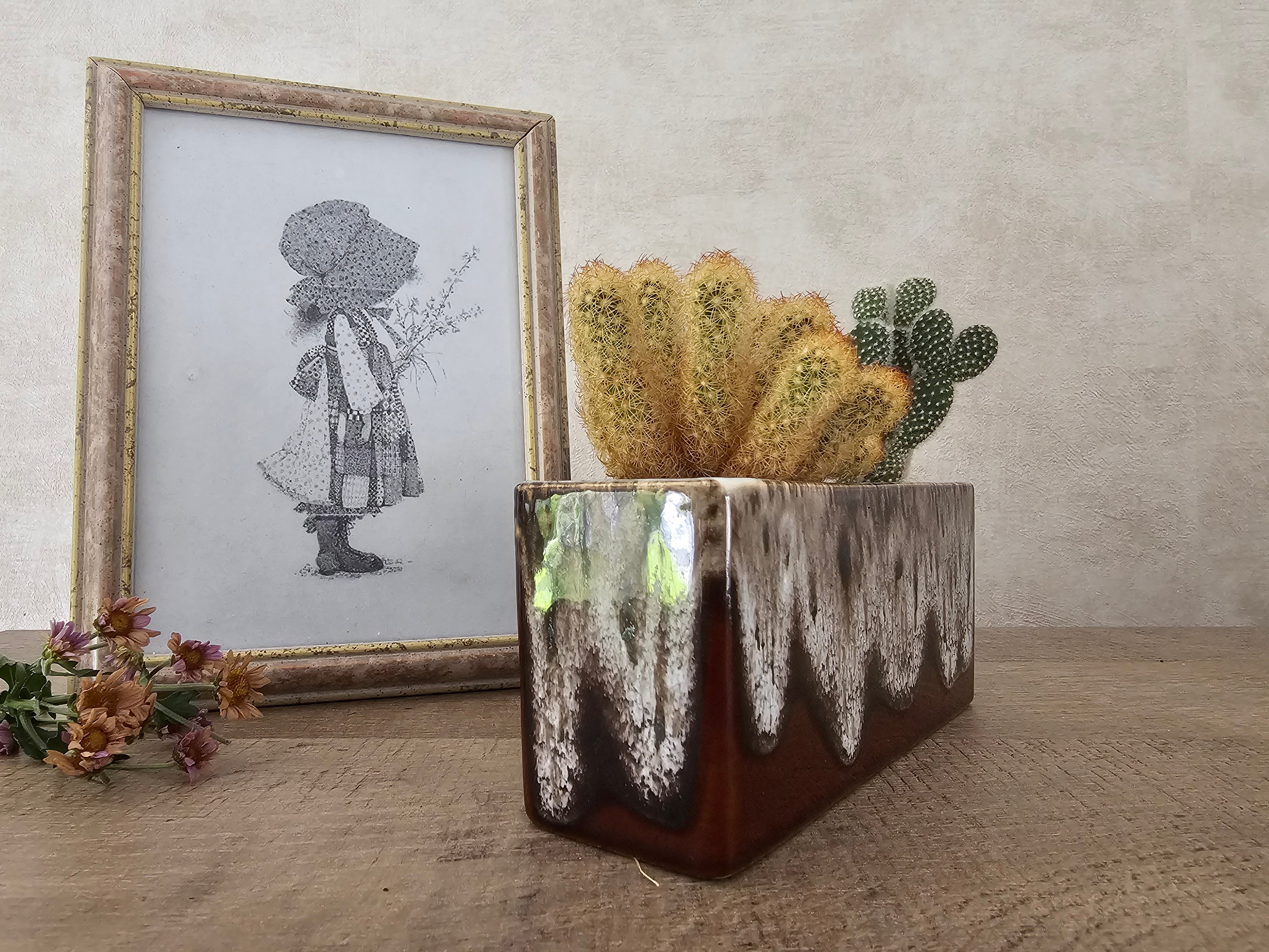 Fat lava bruin bloempot rechthoek