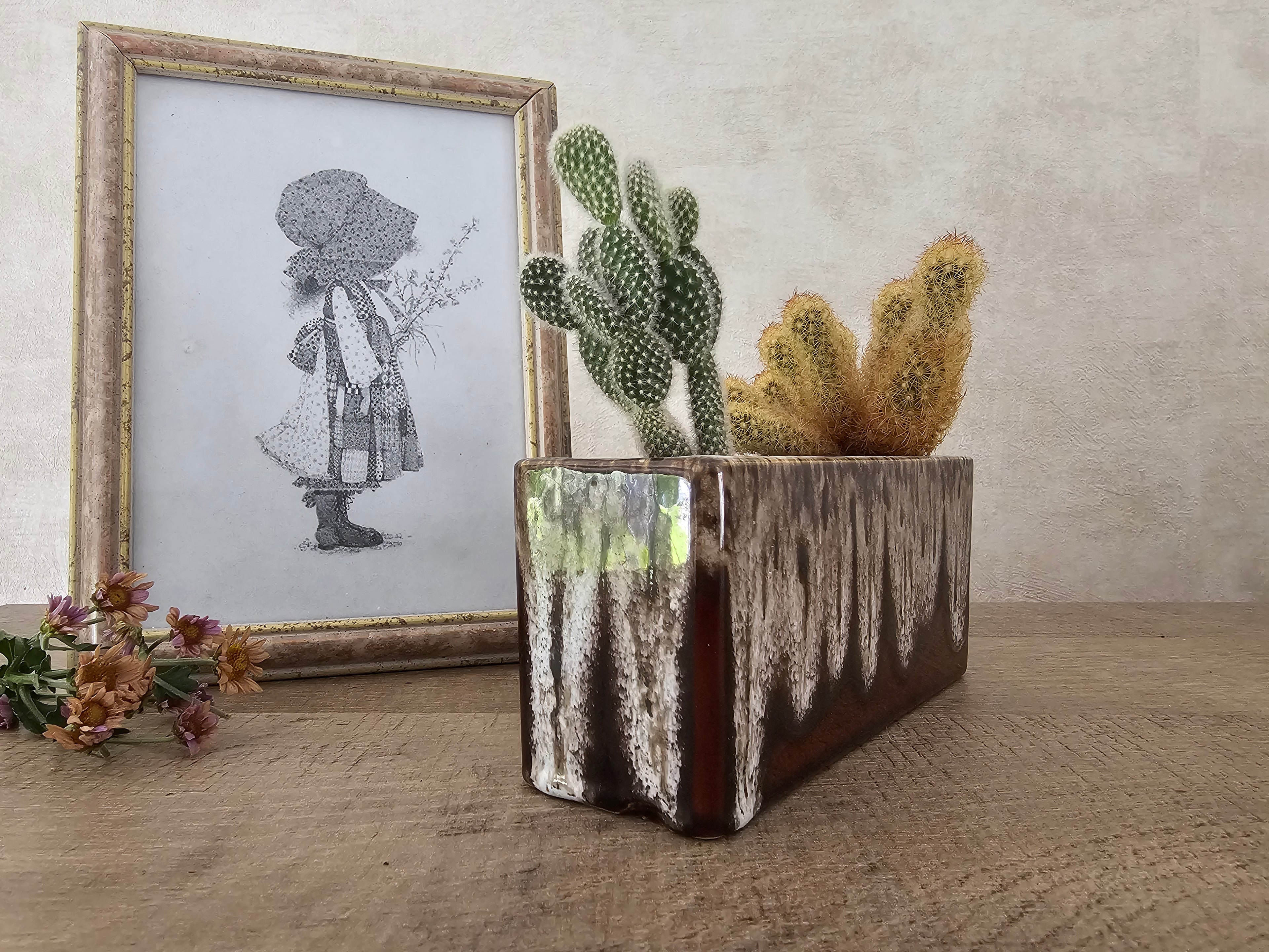 Fat lava bruin bloempot rechthoek