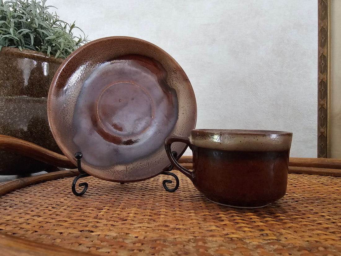 Vintage fat lava kop en schotel