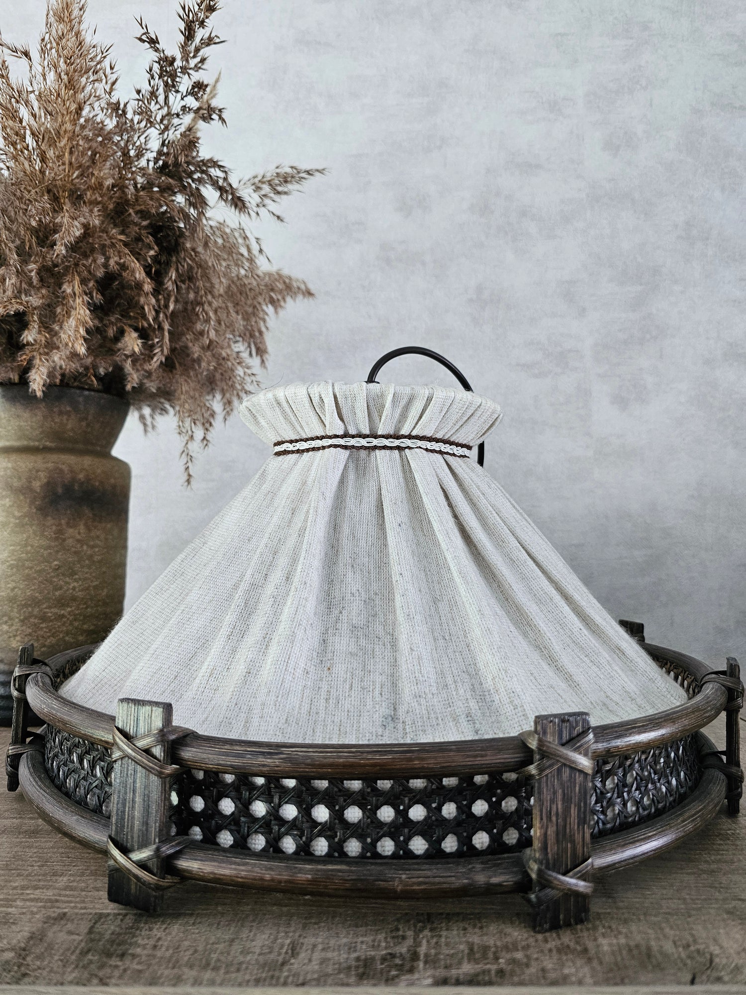 Vintage hanglamp manou rotan stof