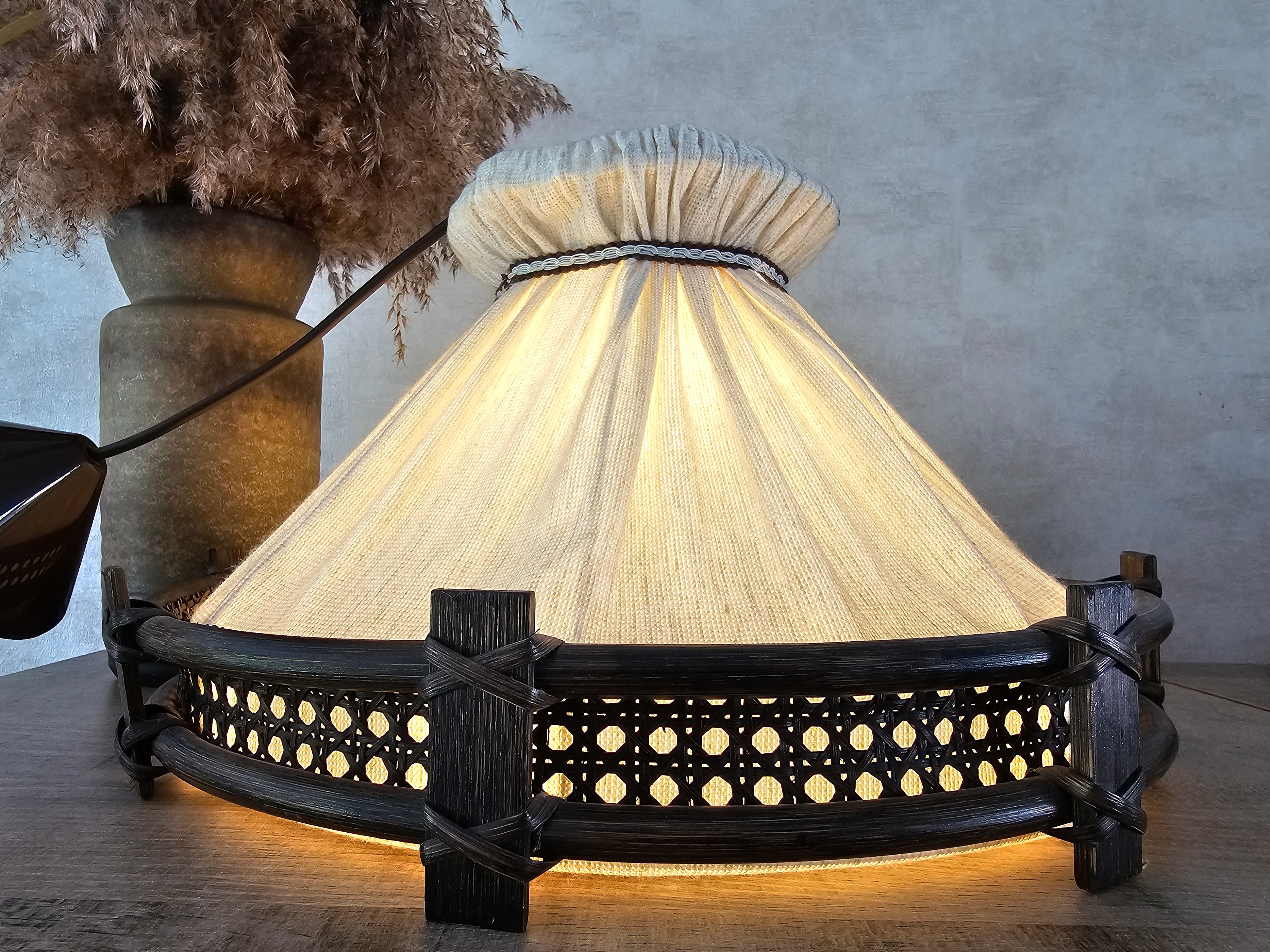 Vintage hanglamp manou rotan stof