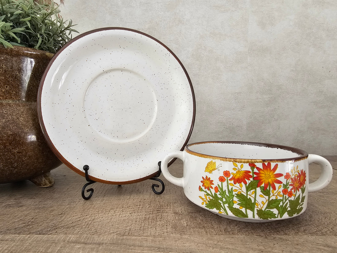 Wildflower soepkom met schotel