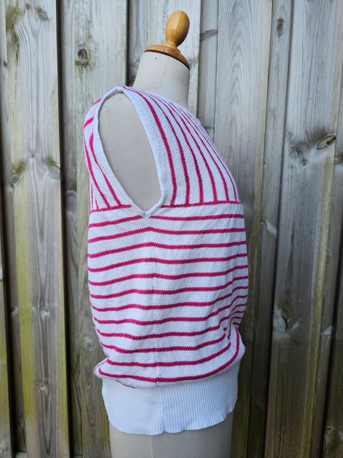 Froy & Dind top wit roze streep