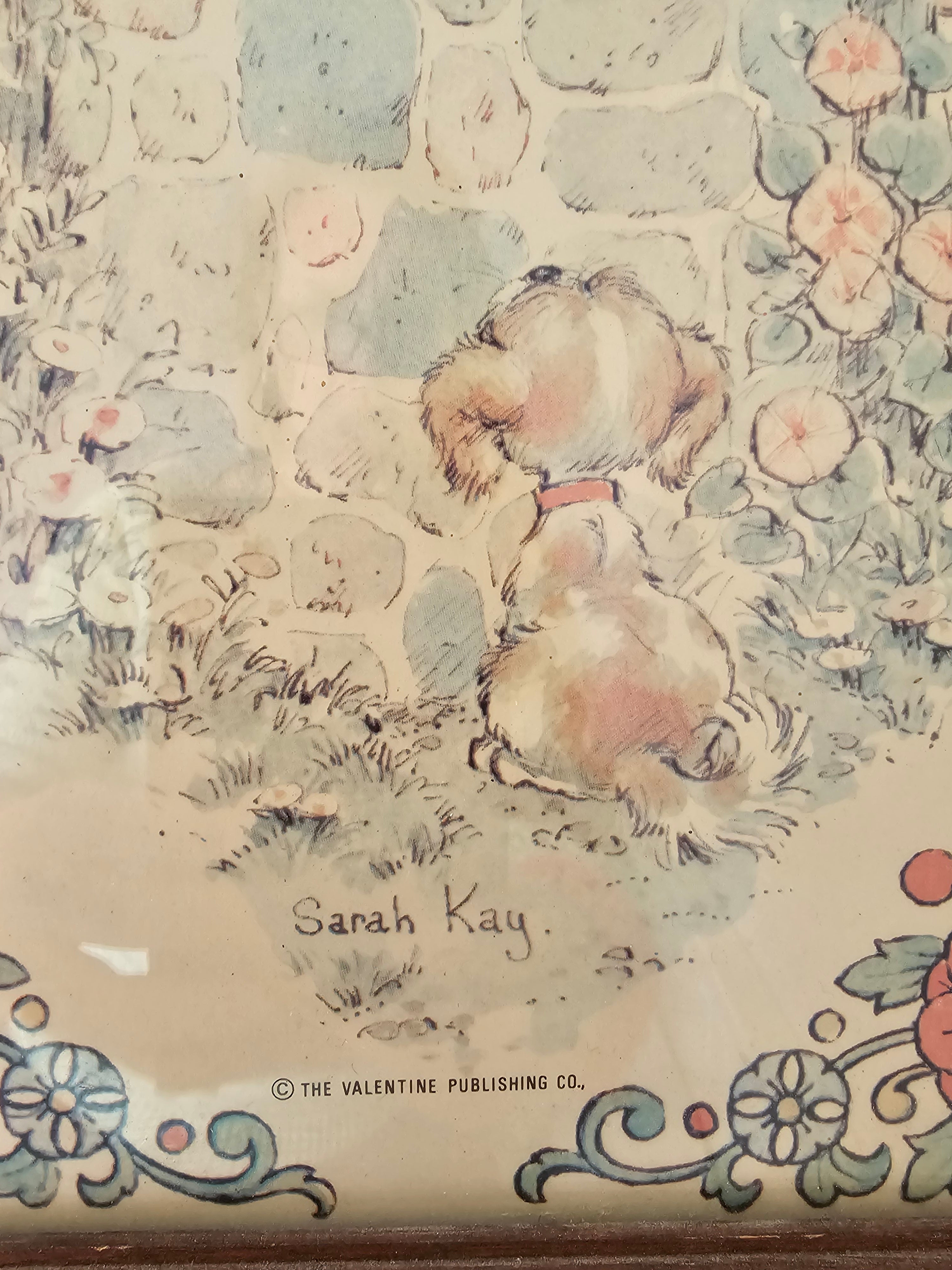 Sarah Kay ingelijste prent "meisje bij dewaterput"