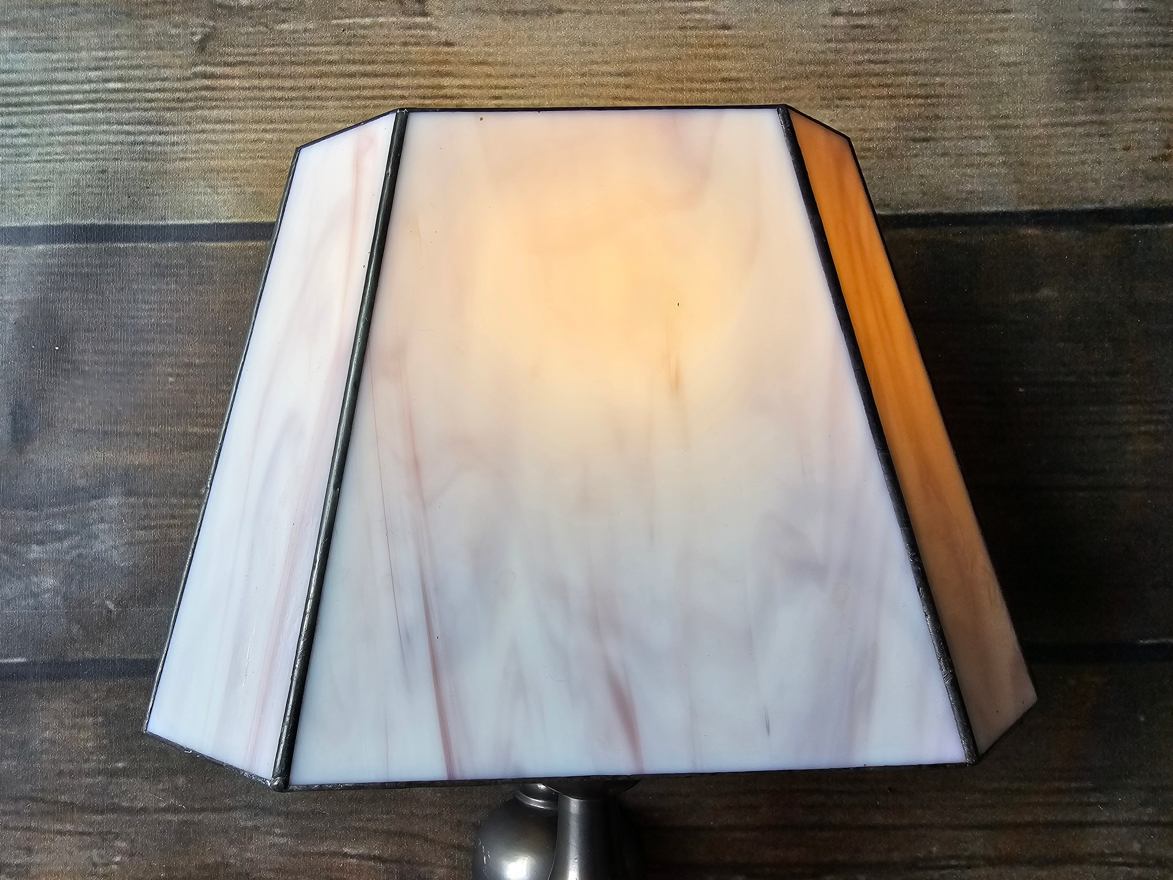 Vintage glas in lood wandlamp