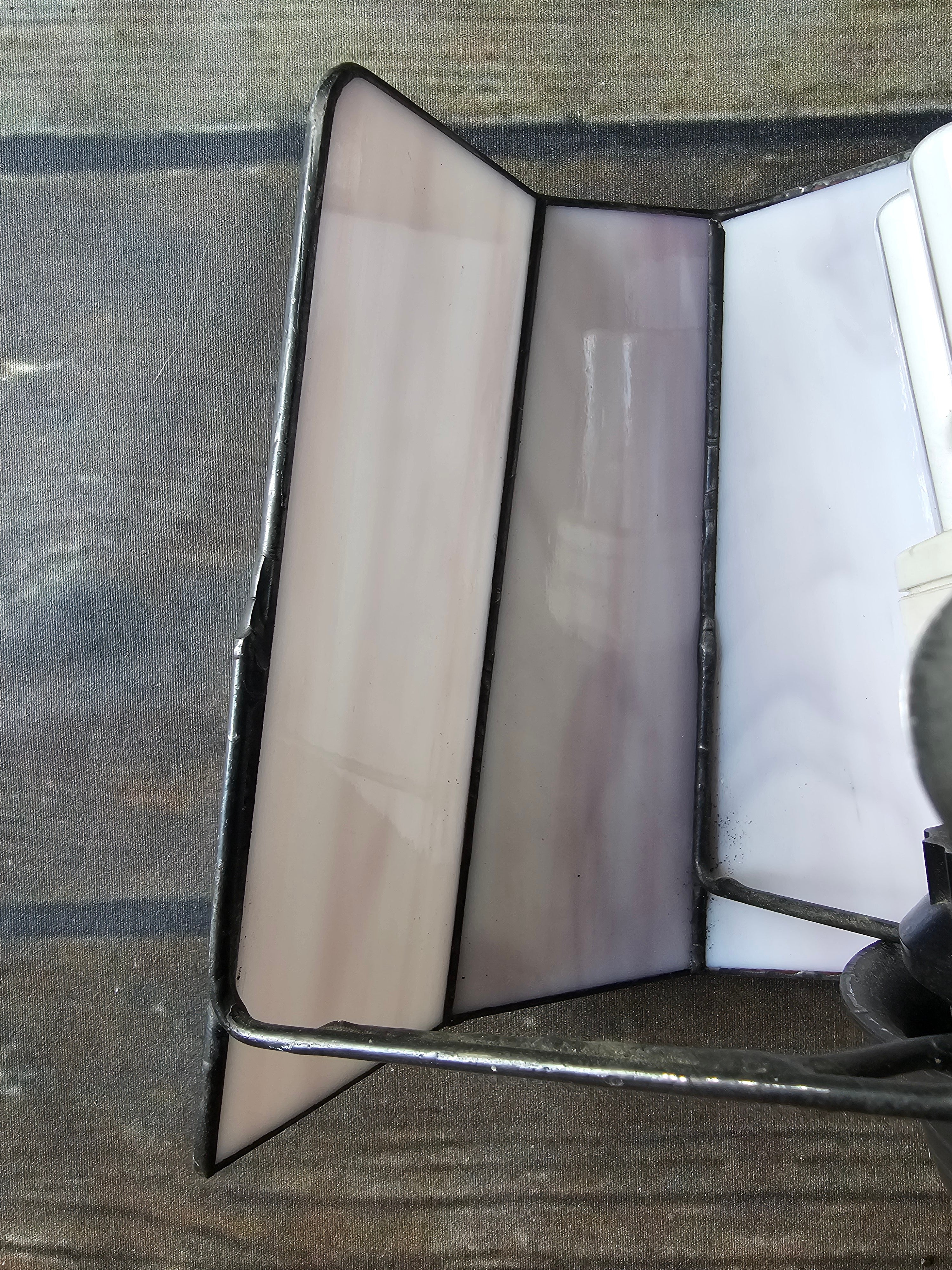 Vintage glas in lood wandlamp