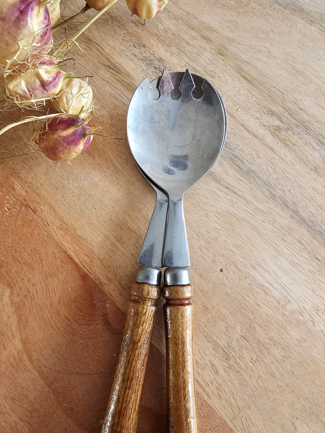 Salade couvert sla bestek houten handvat