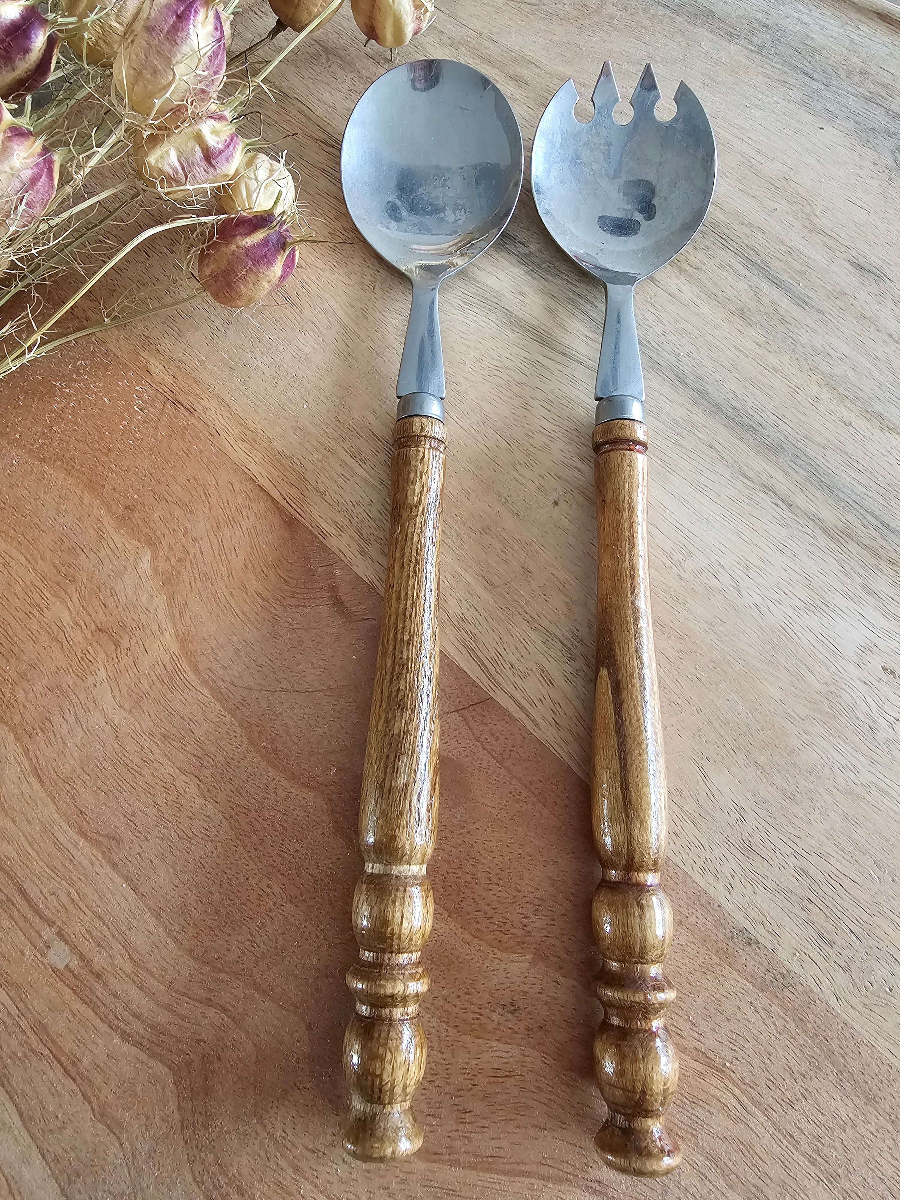 Salade couvert sla bestek houten handvat