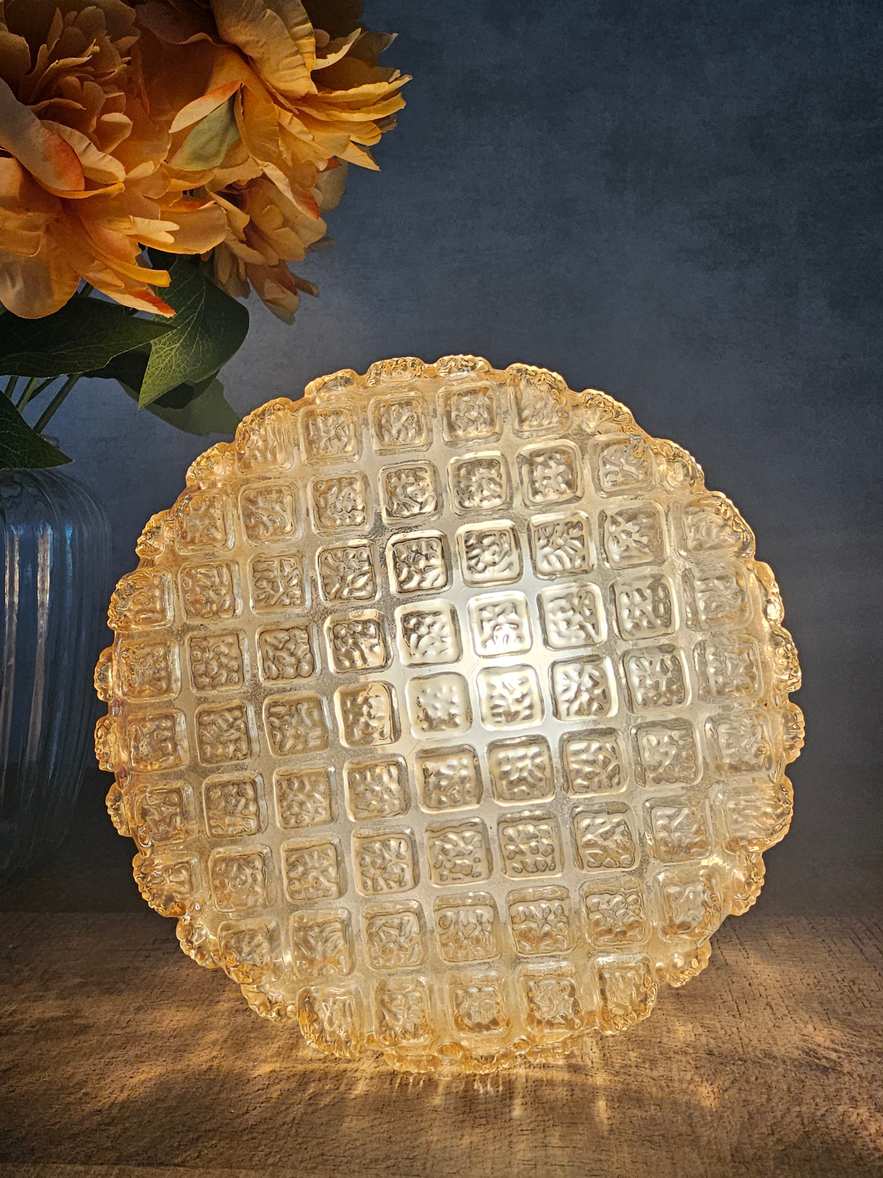Ronde glazen plafondlamp plafonnière