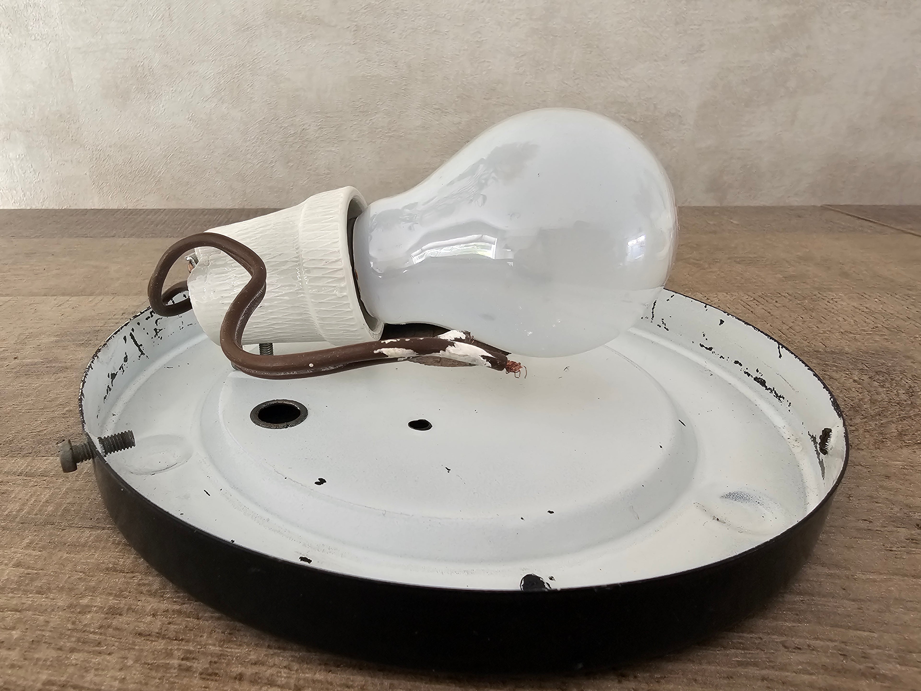 Ronde glazen plafondlamp plafonnière