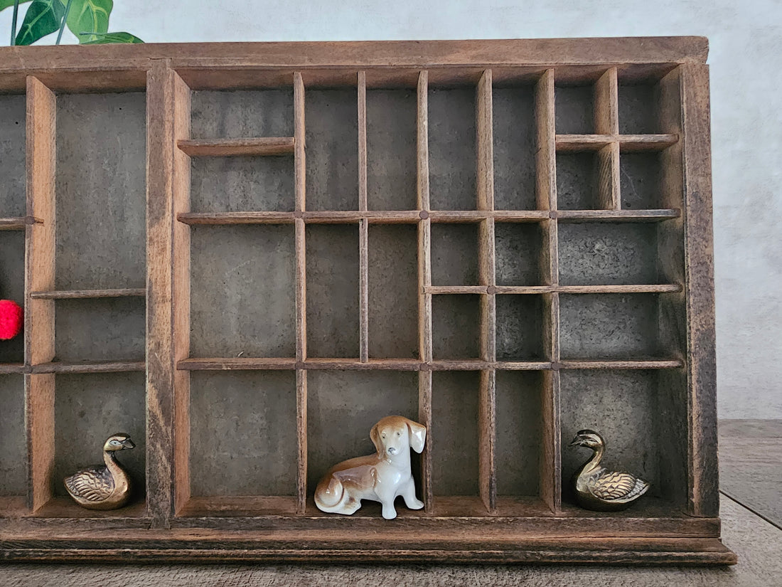 Vintage originele houten letterbak