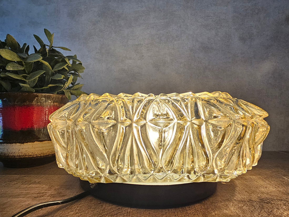 Mid century glazen plafonnière