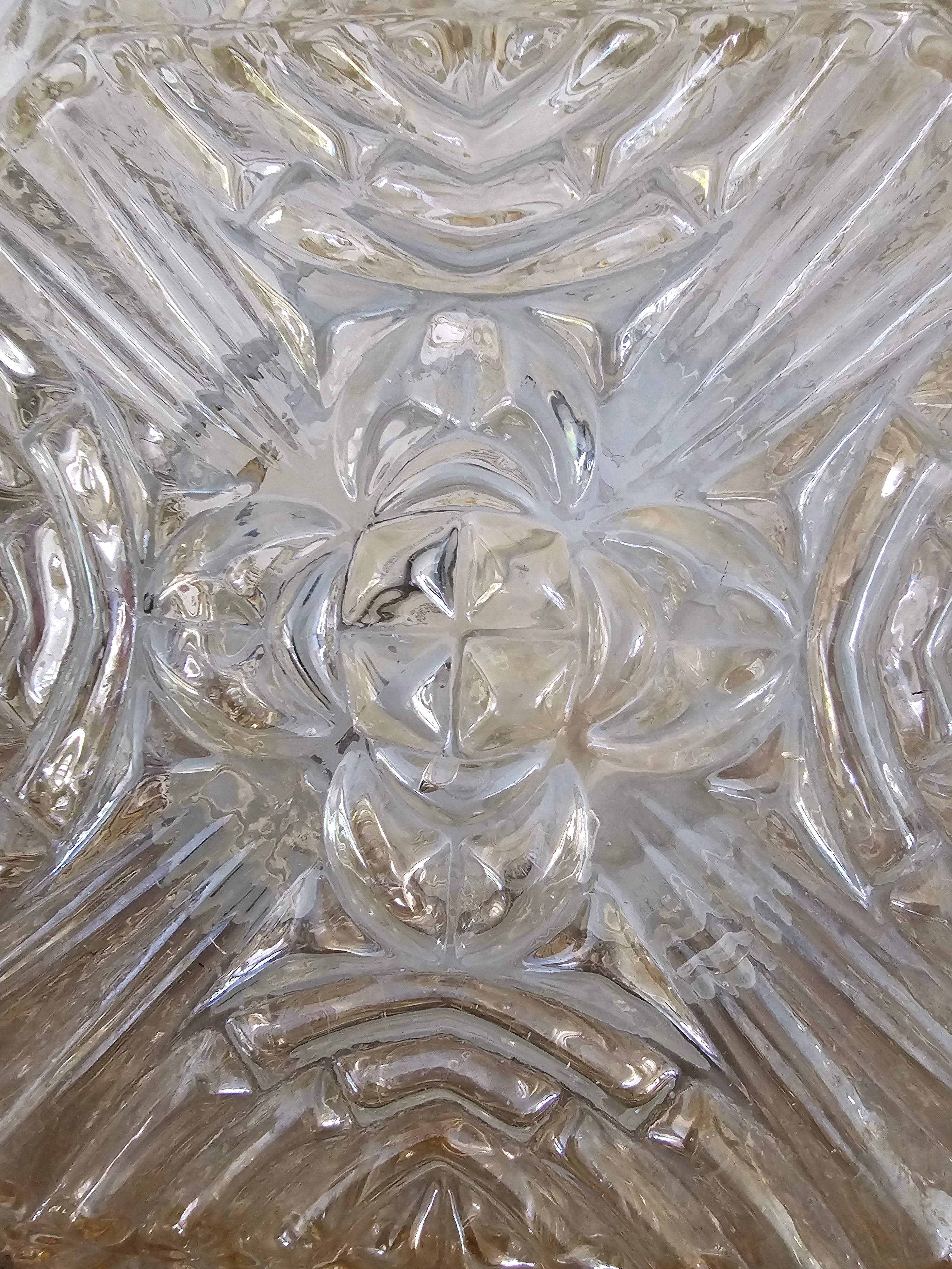 Mid century glazen plafonnière