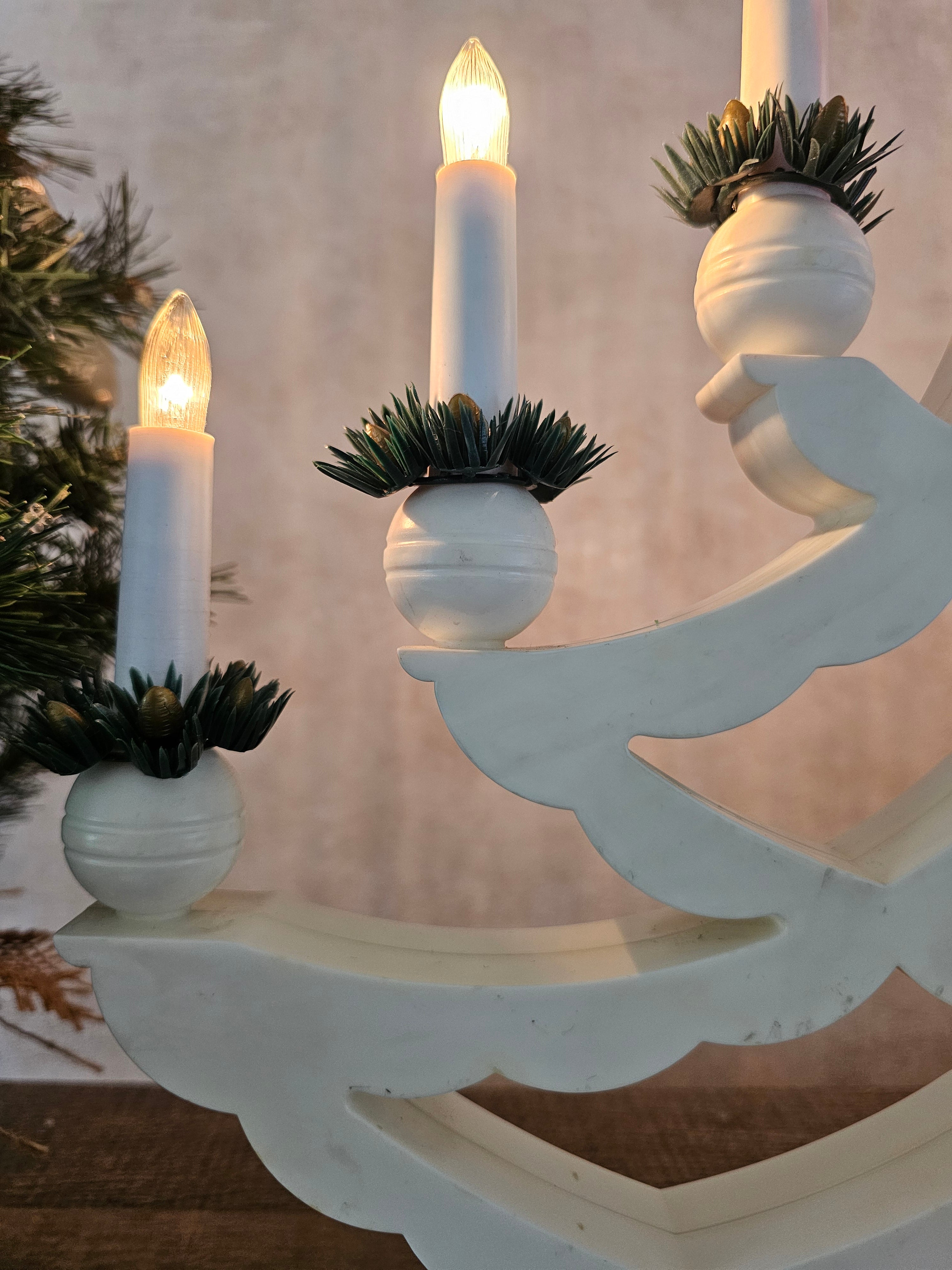 Kerstverlichting kaarsenbrug