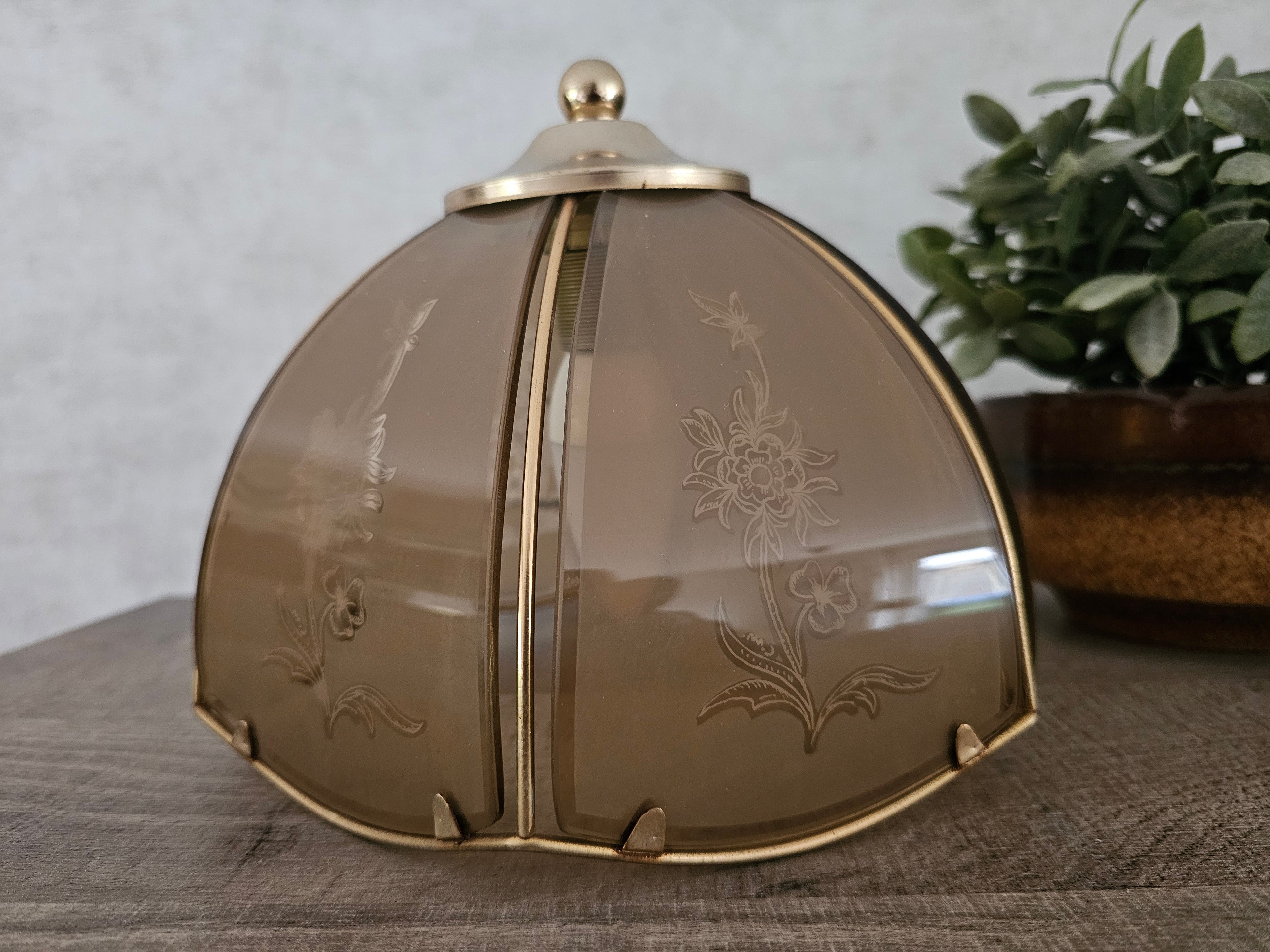 Hollywood Regency vintage rookglas wandlamp