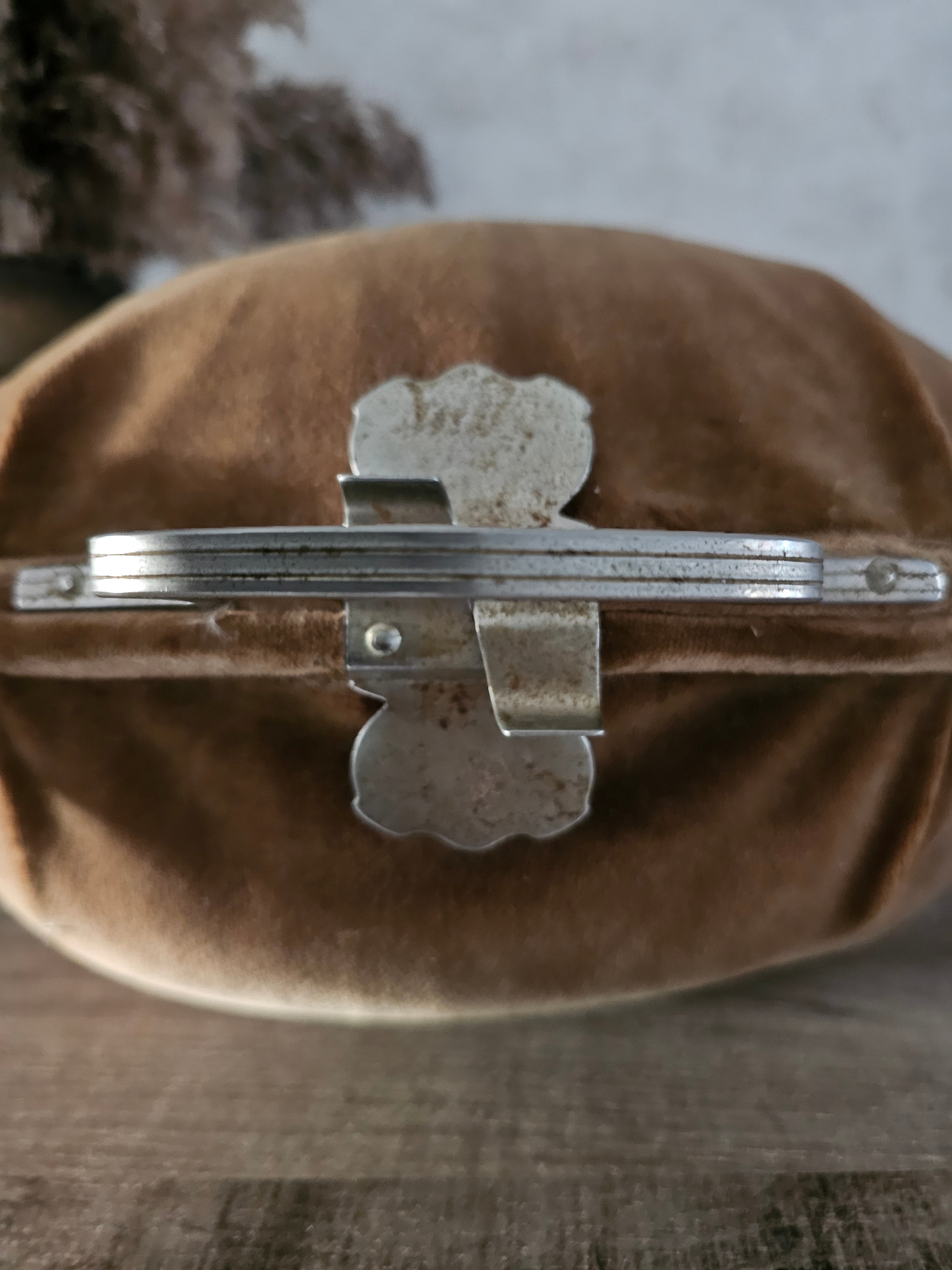 Bruine vintage theemuts / theebeurs