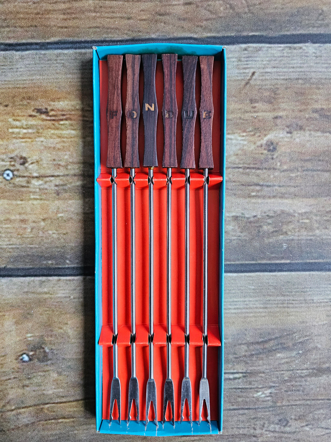 Fondue vorken houten handvat