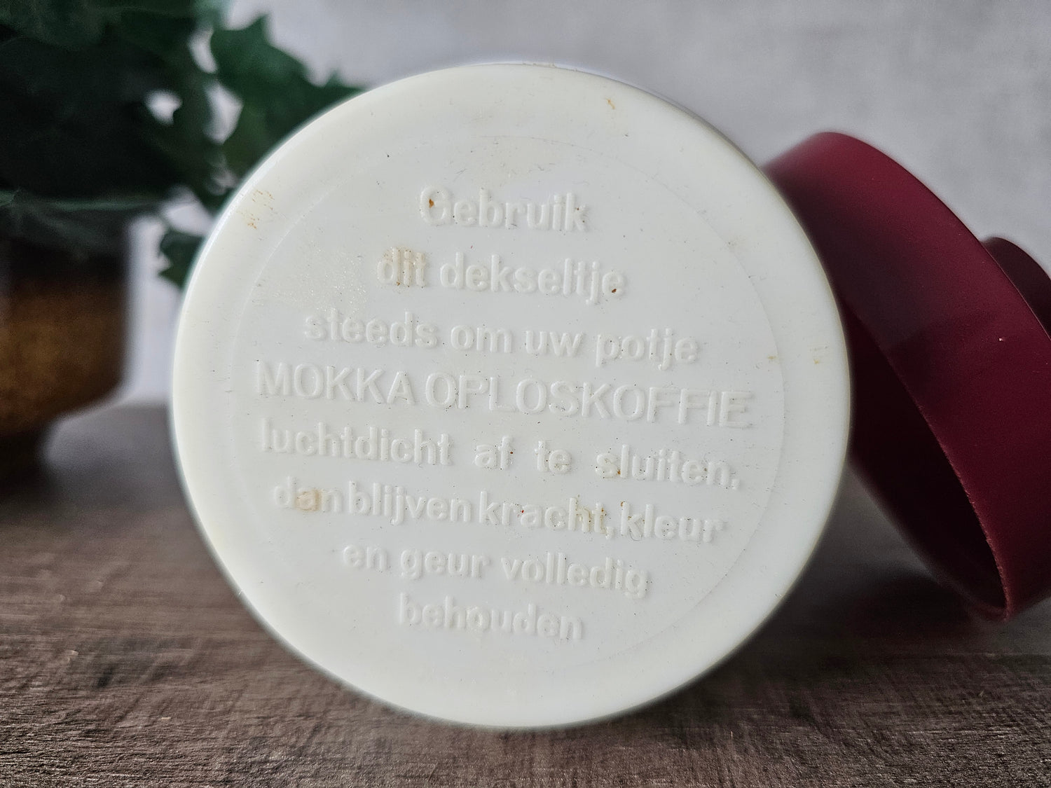 Opaline vintage voorraad pot bordeauxrood