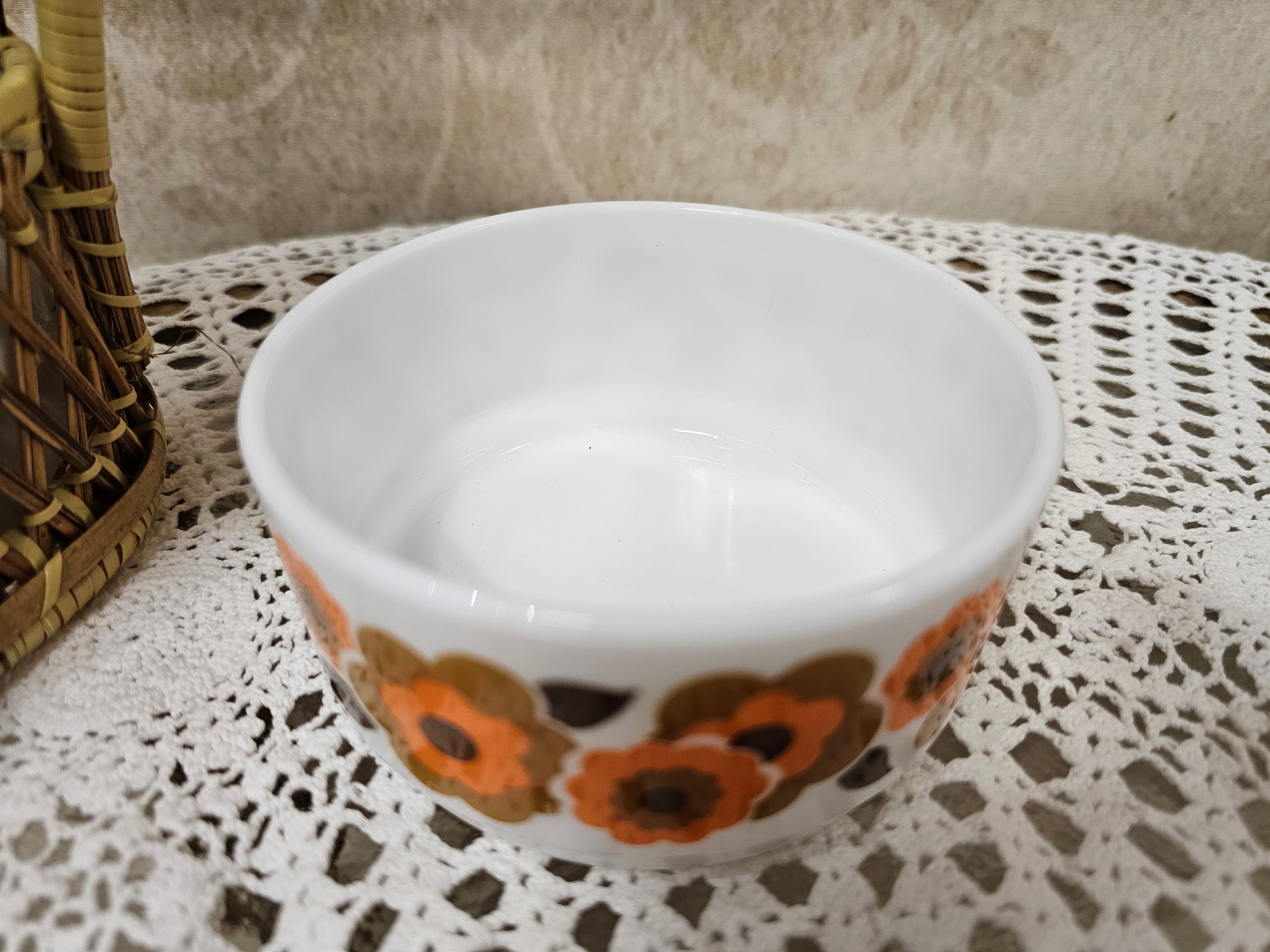 Arcopal France Lotus schaaltje oranje bruin bloemen