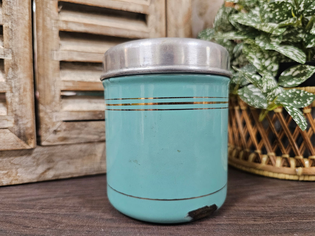 Emaille kleine voorraadbus "kaneel"