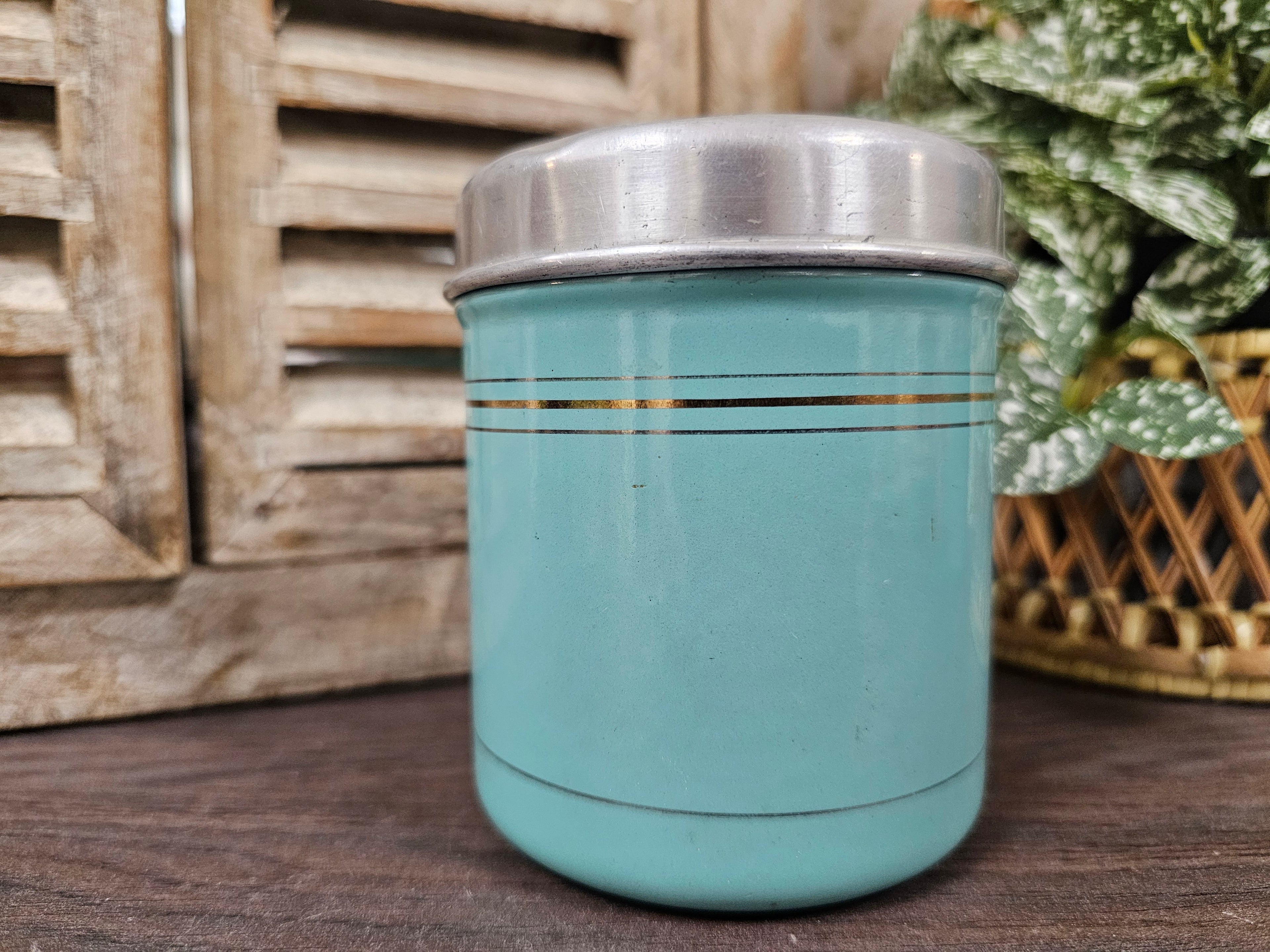 Emaille kleine voorraad pot "Foelie"