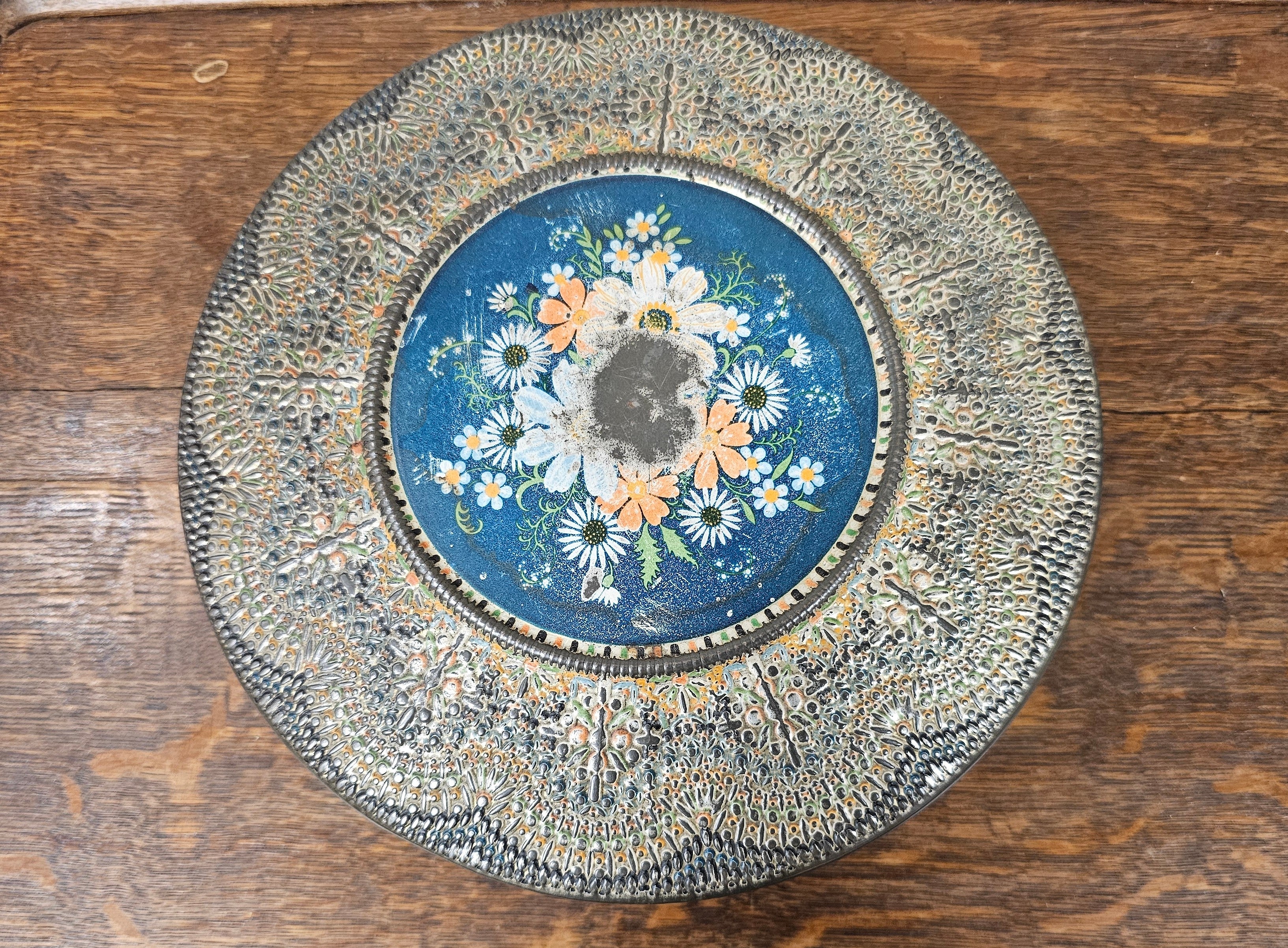 Mozaïek kraaltjes koektrommel blik