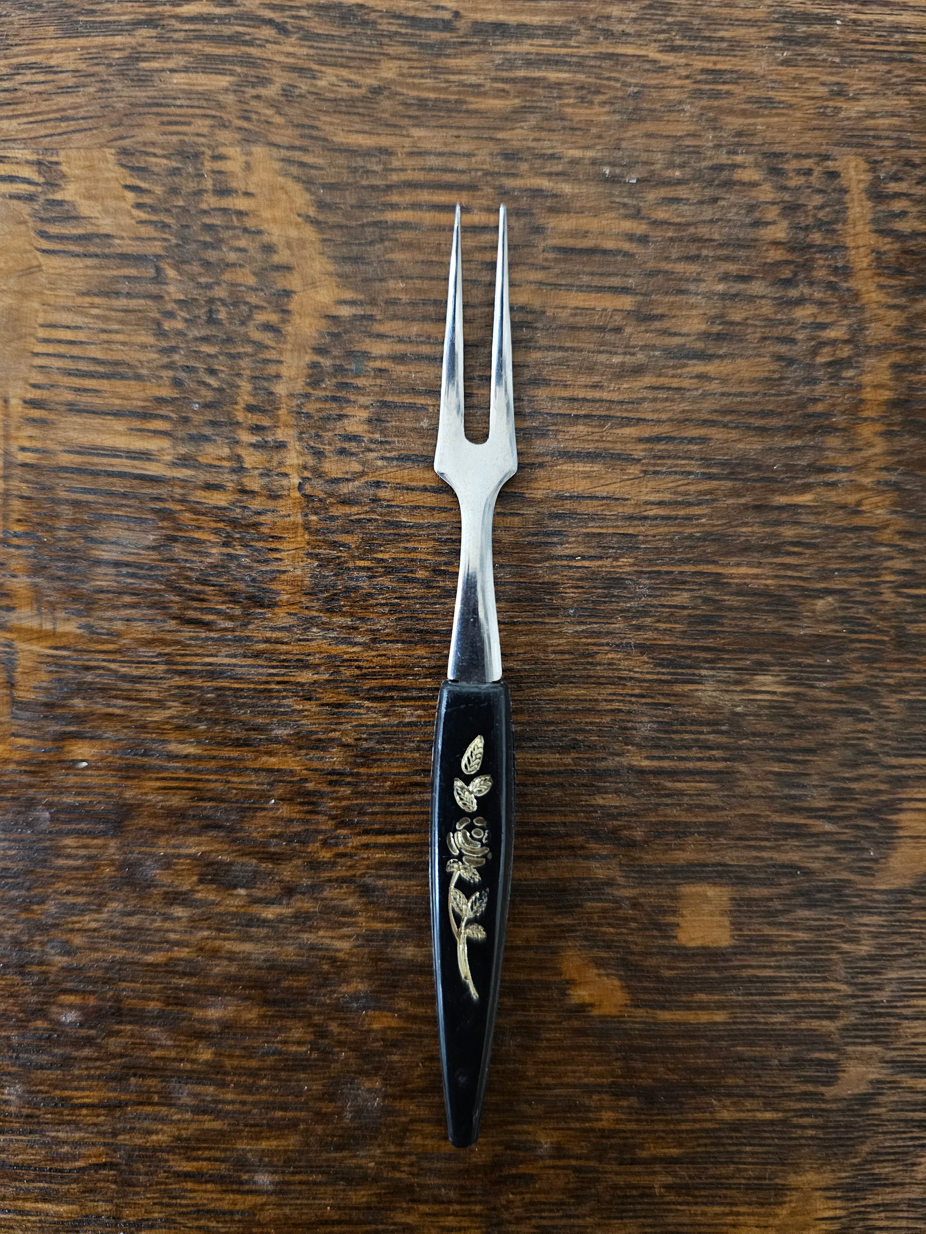 Cocktailvorkjes zwart gouden roos