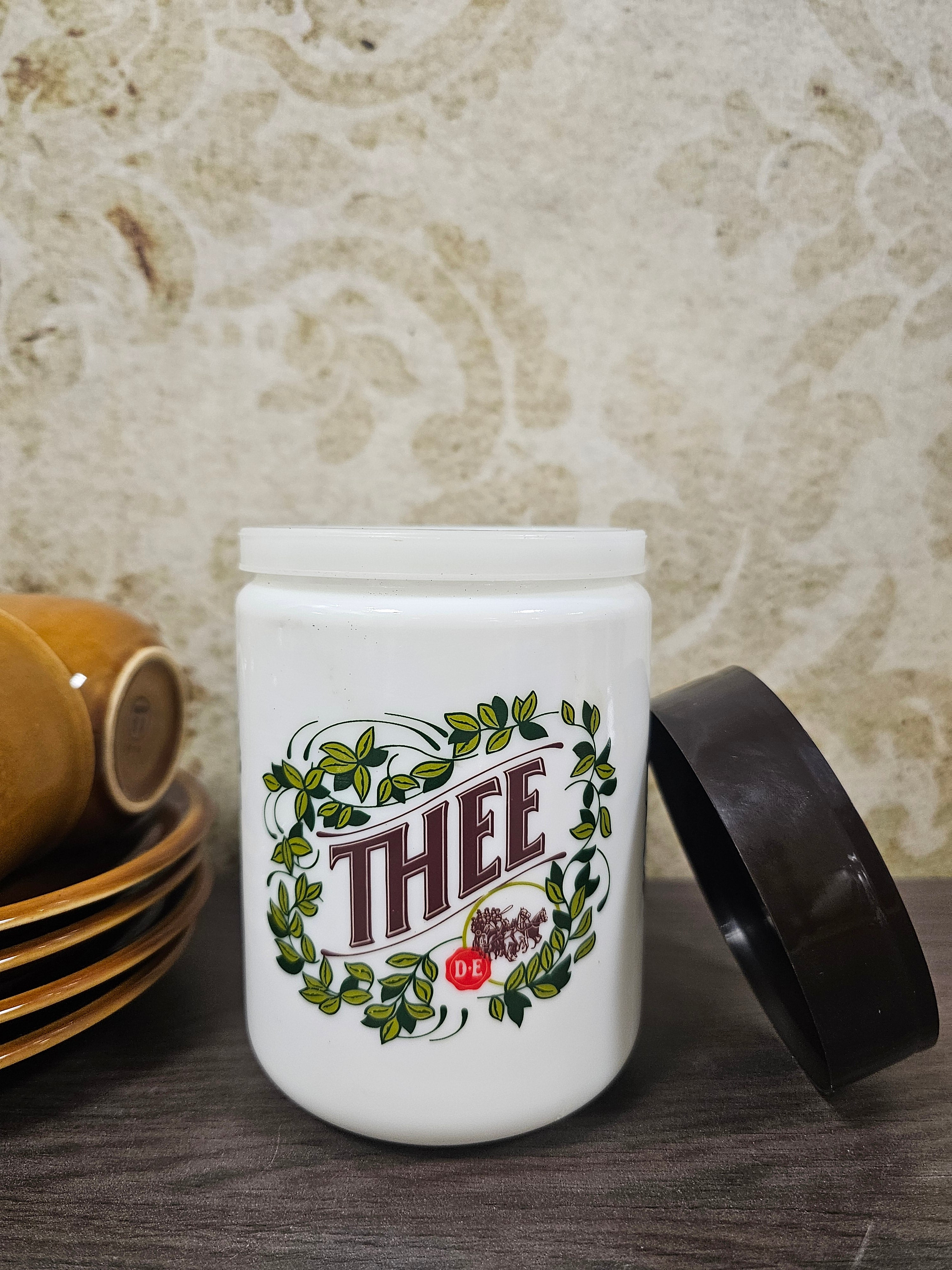 Douwe Egberts opaline voorraadpot "THEE"